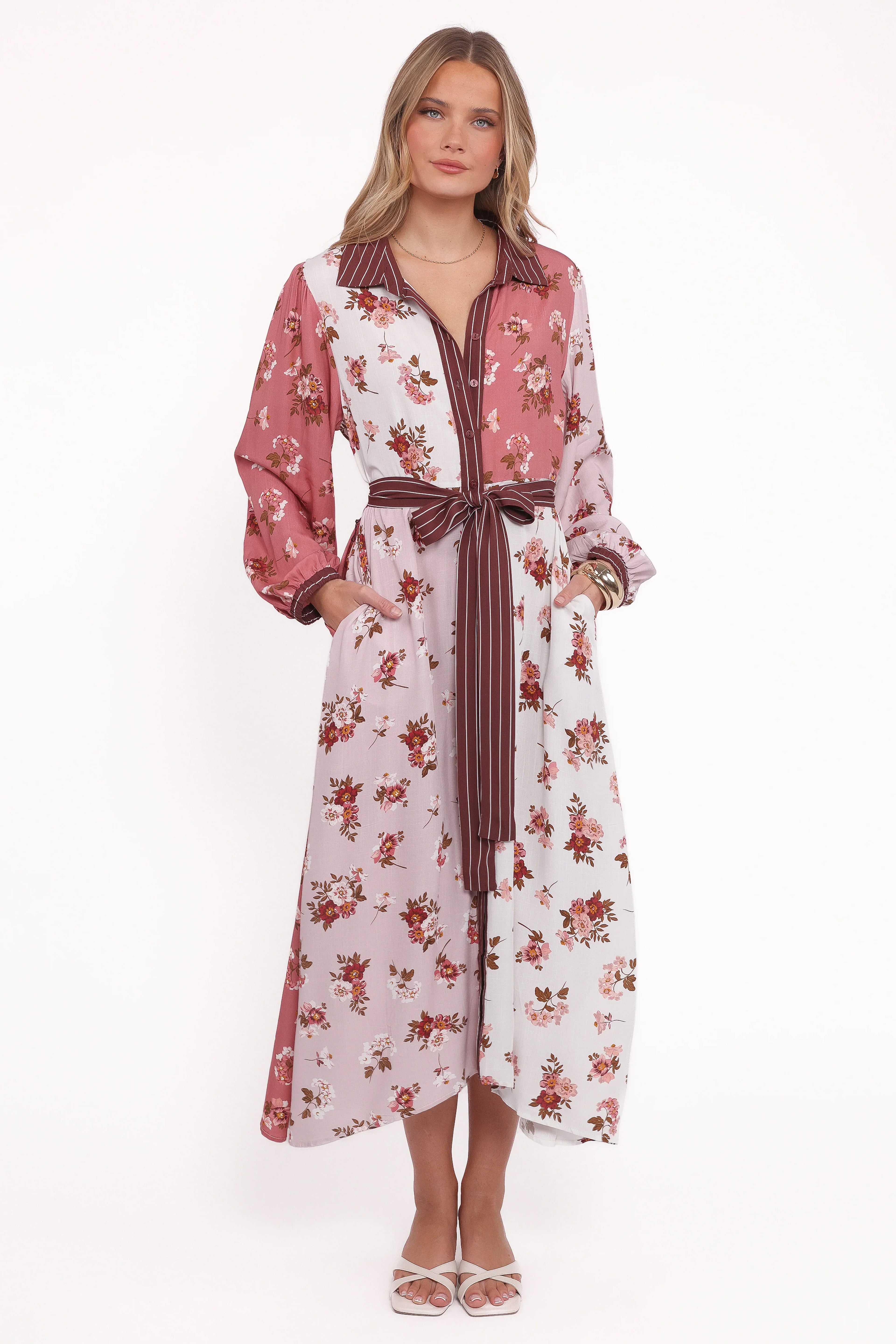 Robe midi longue à manches longues Maiden - First Blush
