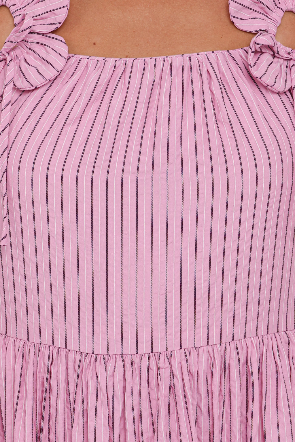 Alden Maxi Dress - Pink/White Stripe