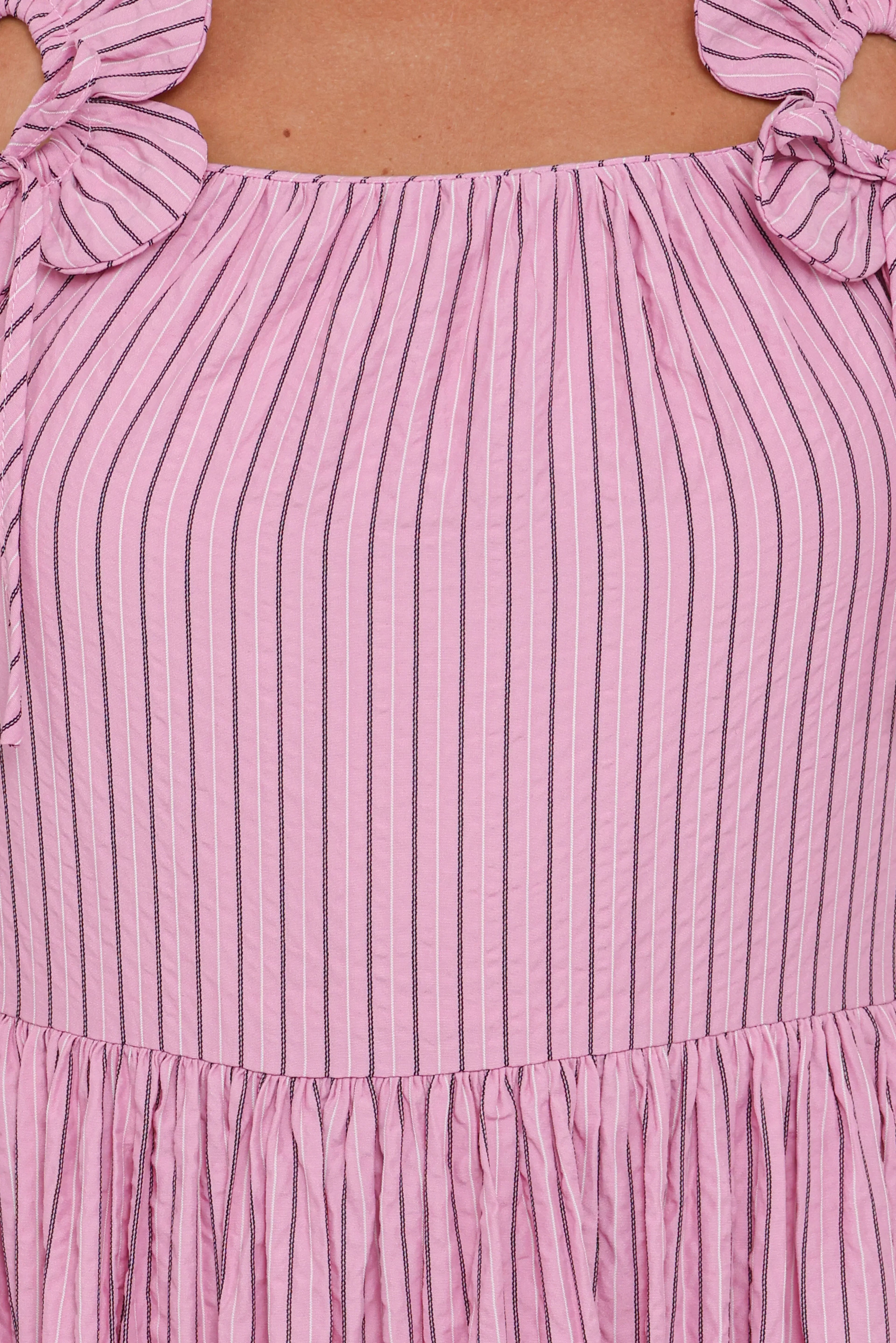 Alden Maxi Dress - Pink/White Stripe
