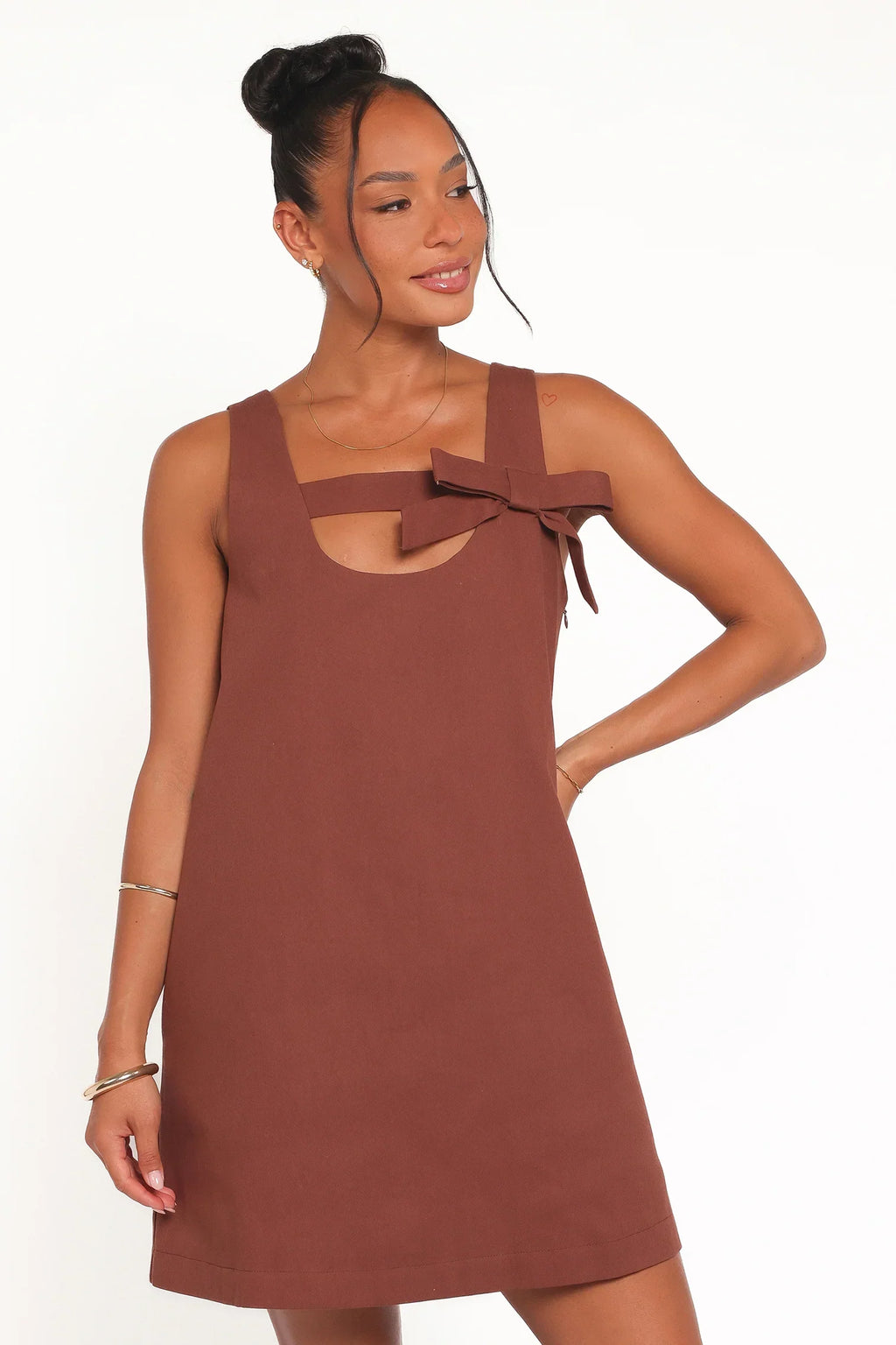 Elyria Mini Dress - Brown