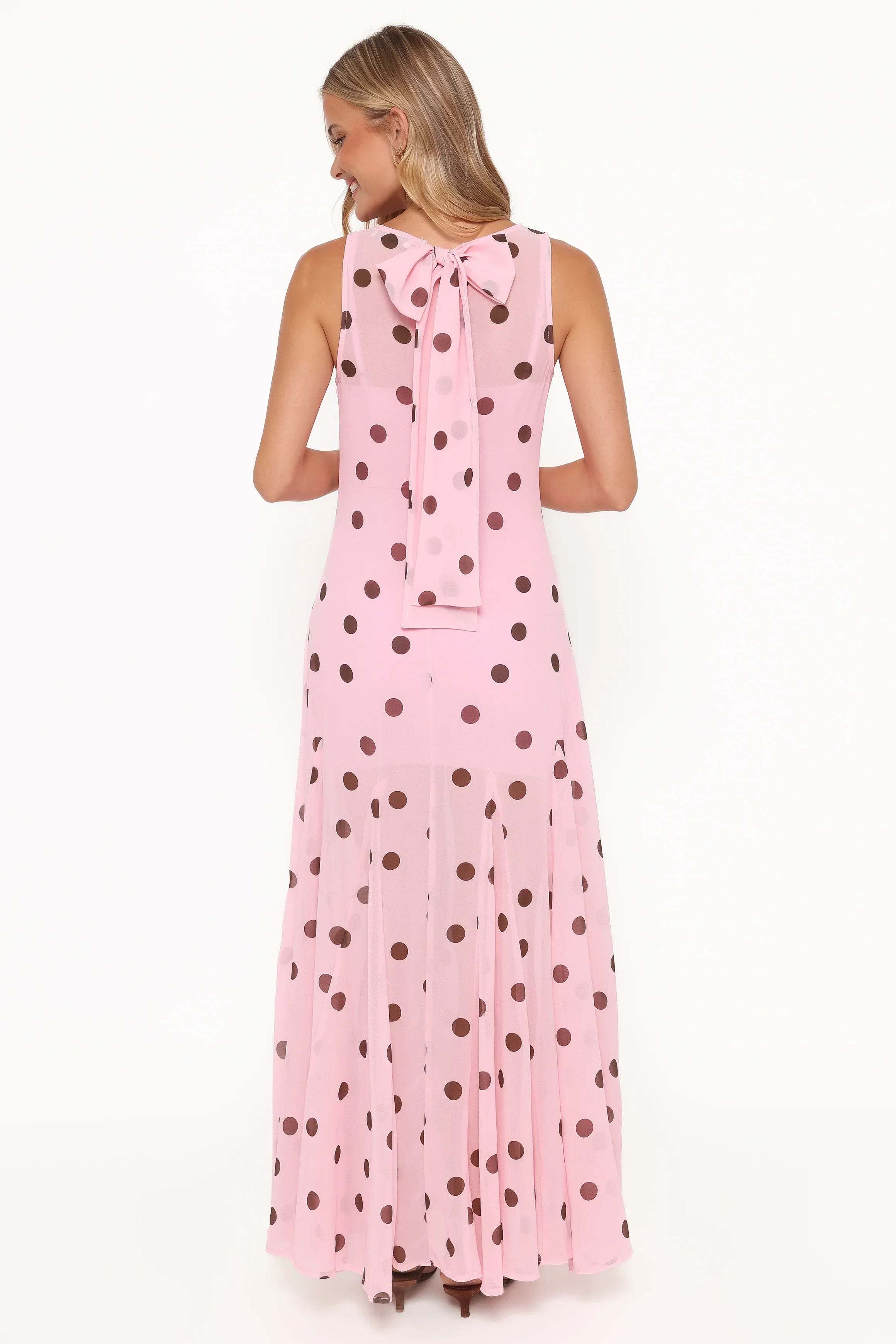 Robe longue Keani - Pois roses