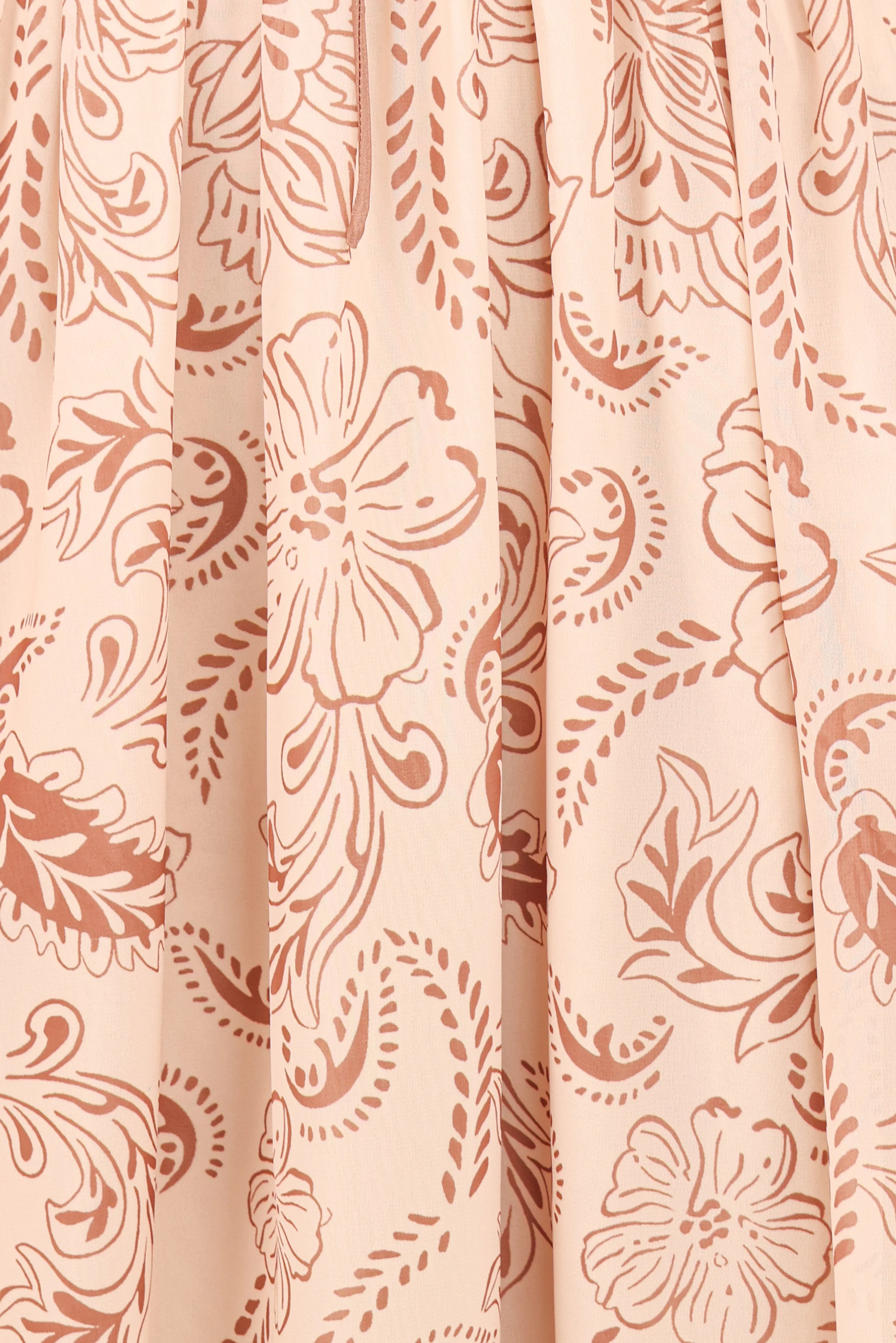 Robe midi Safira - Motif cachemire marron