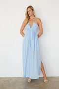 Robe longue en lin Naia Halter
