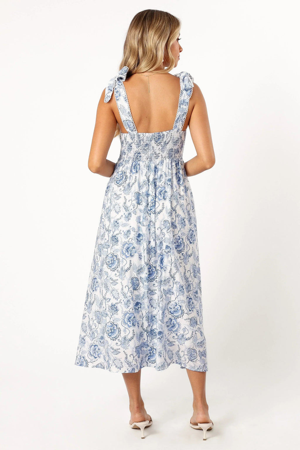 Robe Midi Janie - Imprimé Floral Bleu