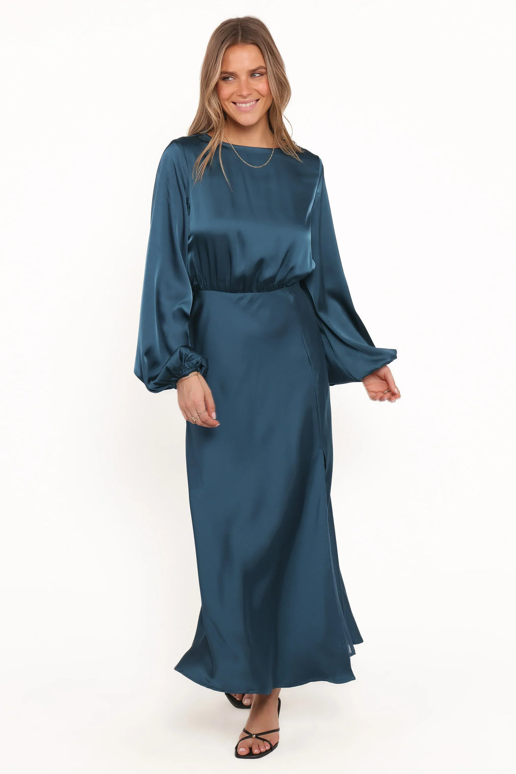 Robe midi à manches longues Remora - Bleu sarcelle