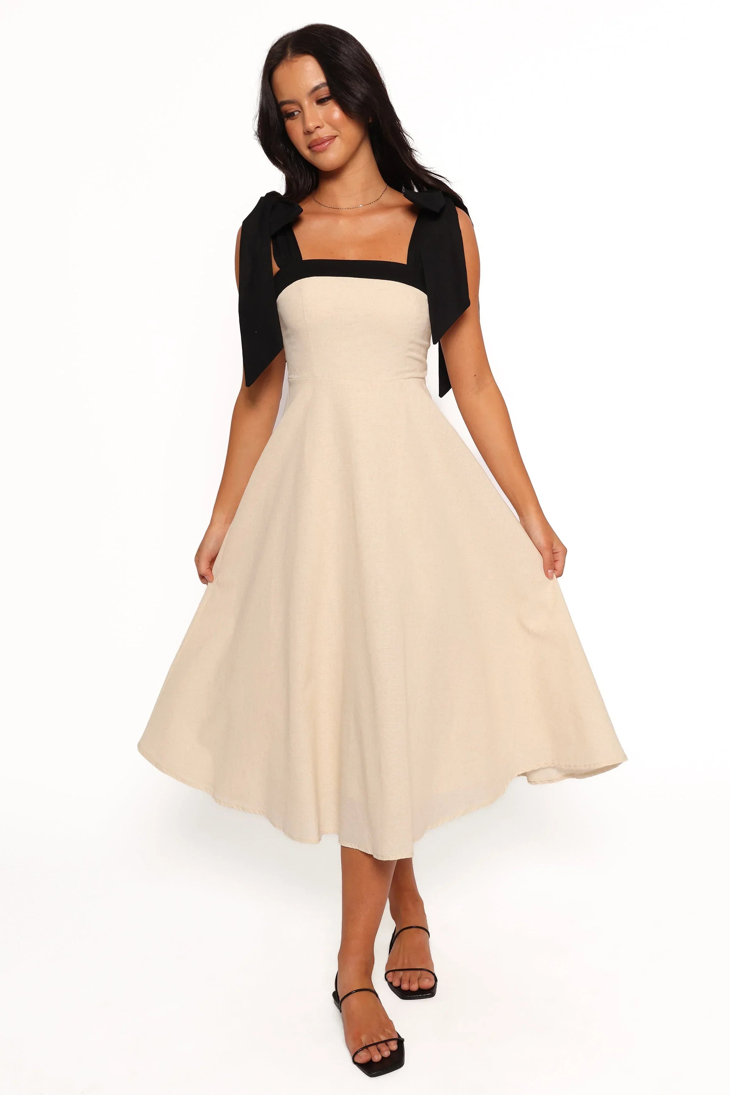 Robe midi Olinda - Noir avoine