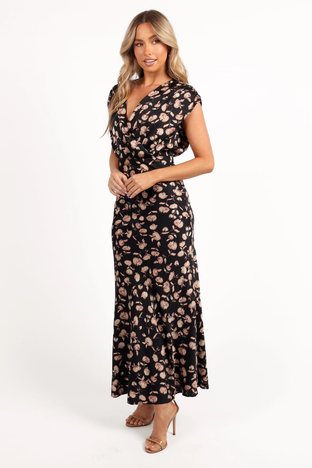 Robe longue Amarlee - Imprimé floral noir