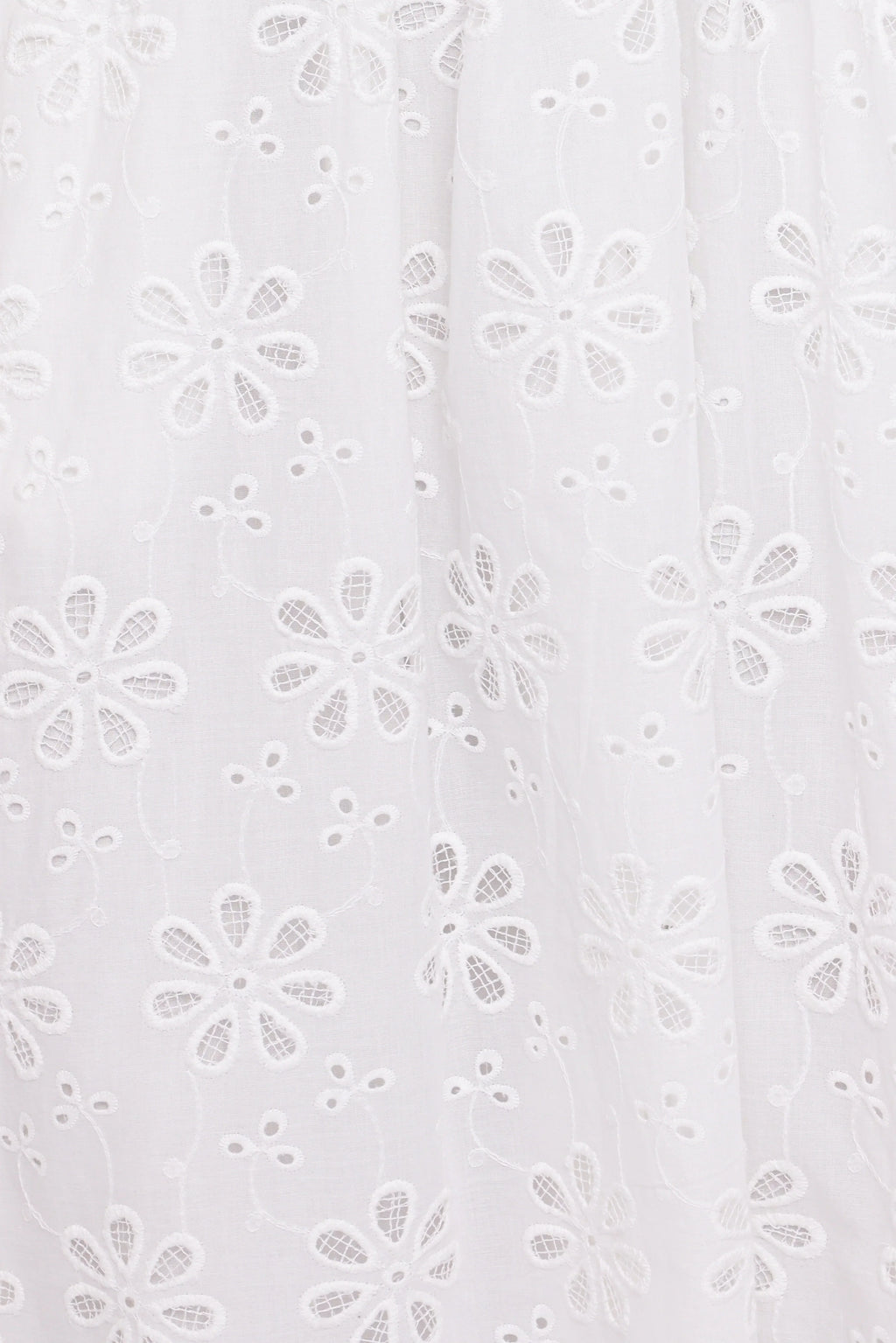 Clo Puff Sleeve Midi Dress - White Broderie