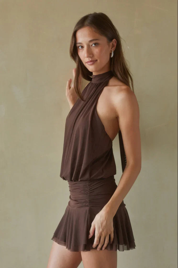 Mini-robe en maille à col montant Journi