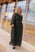 Robe longue Levine - Pois noirs