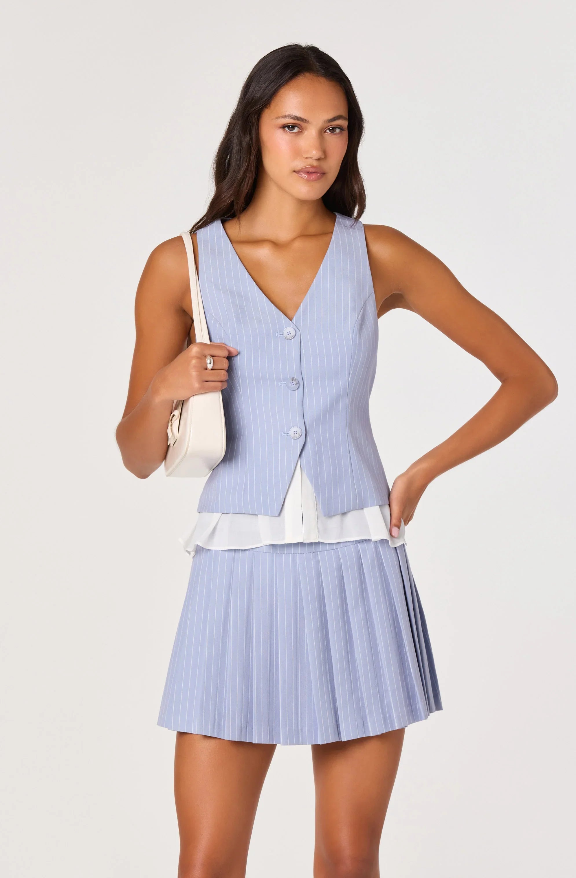 Hina Striped Pleated Skort