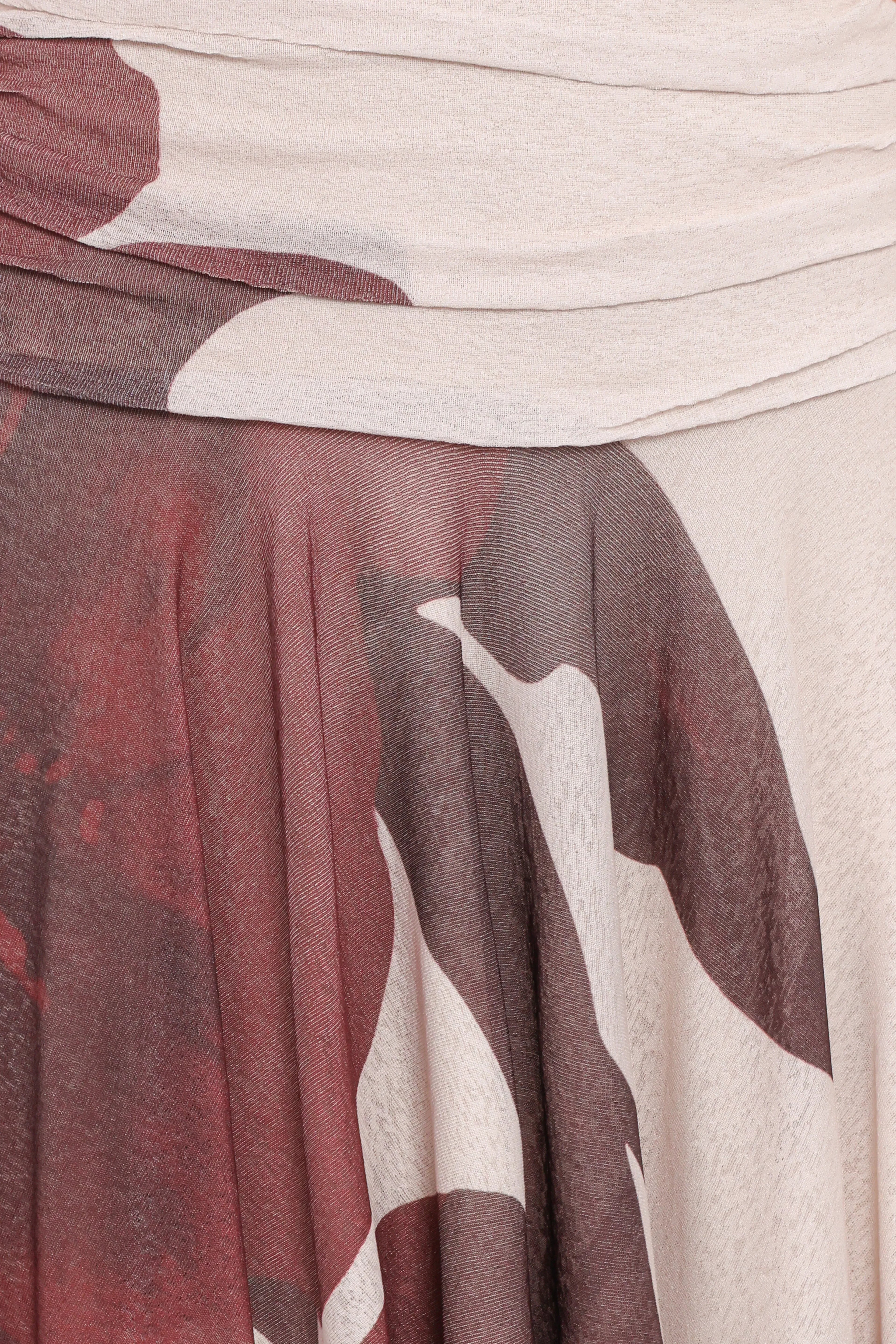Robe Mi-Longue Doreen - Imprimé Floral Marron