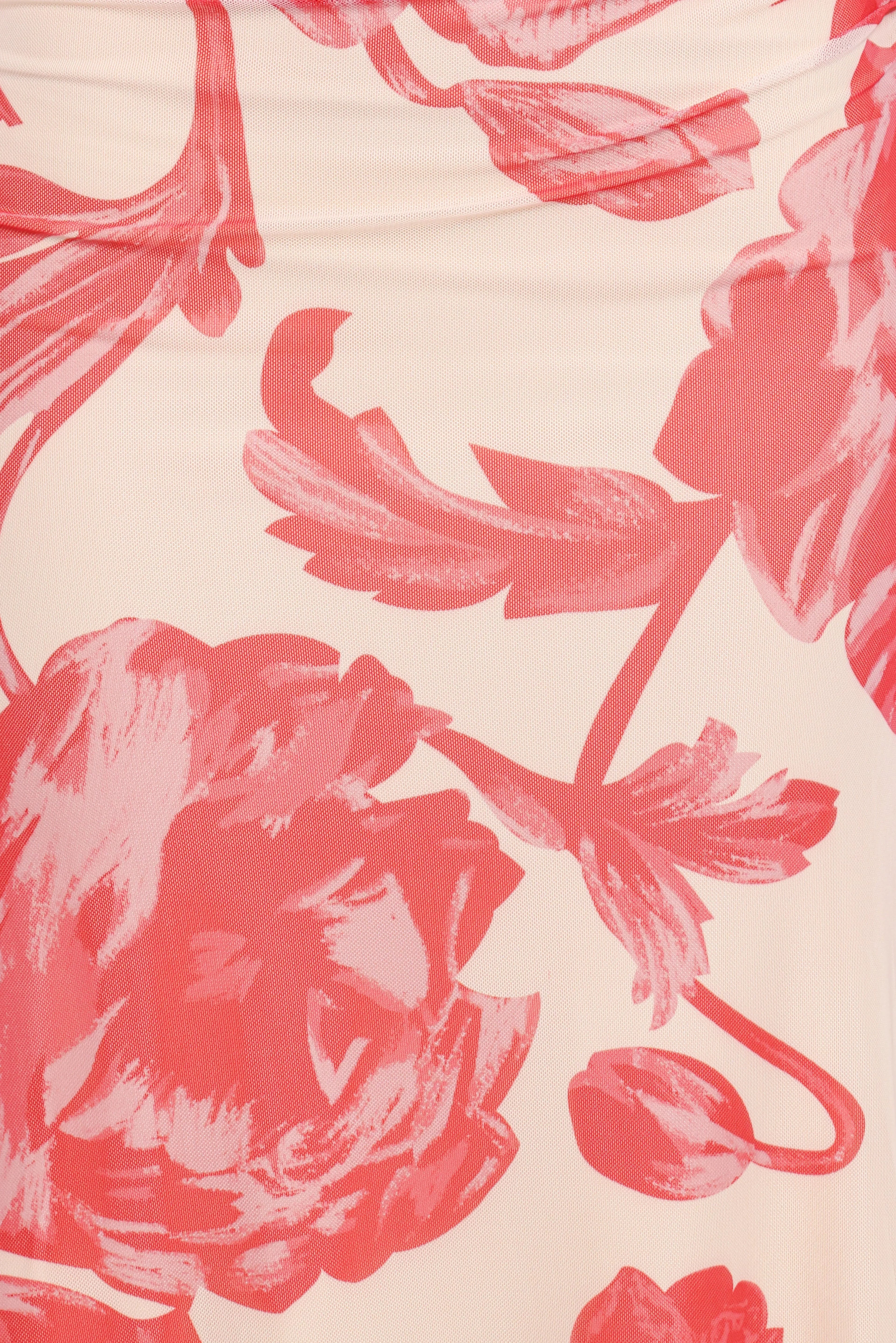 Robe longue Jasmine - Fleurs rouges