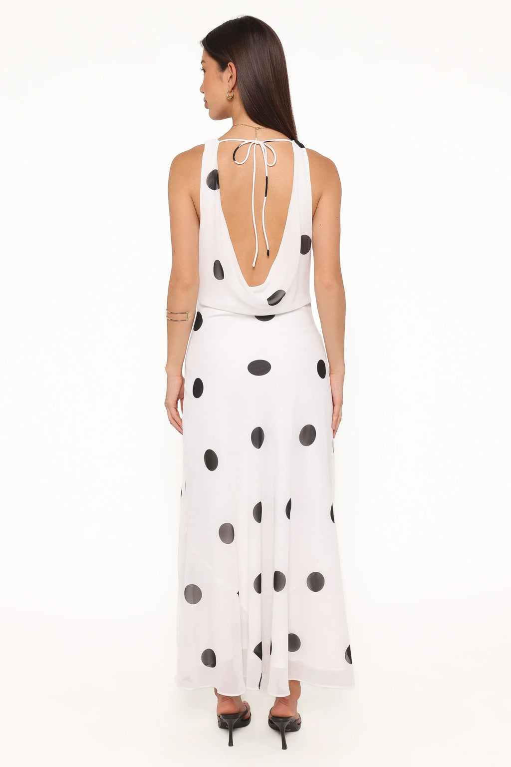 Collette Maxi Dress - White Polka Dot
