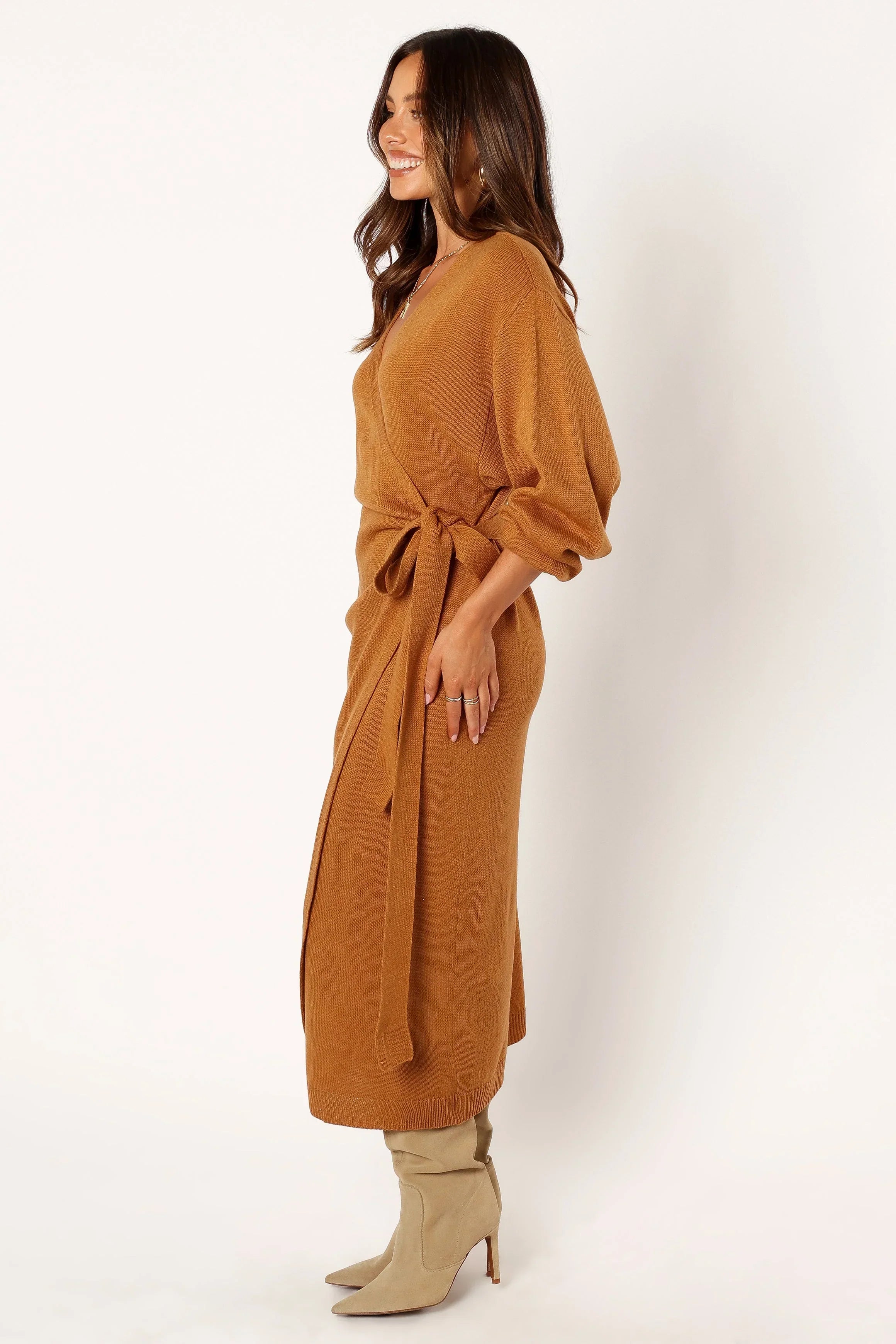 Robe midi en maille Nova - Camel