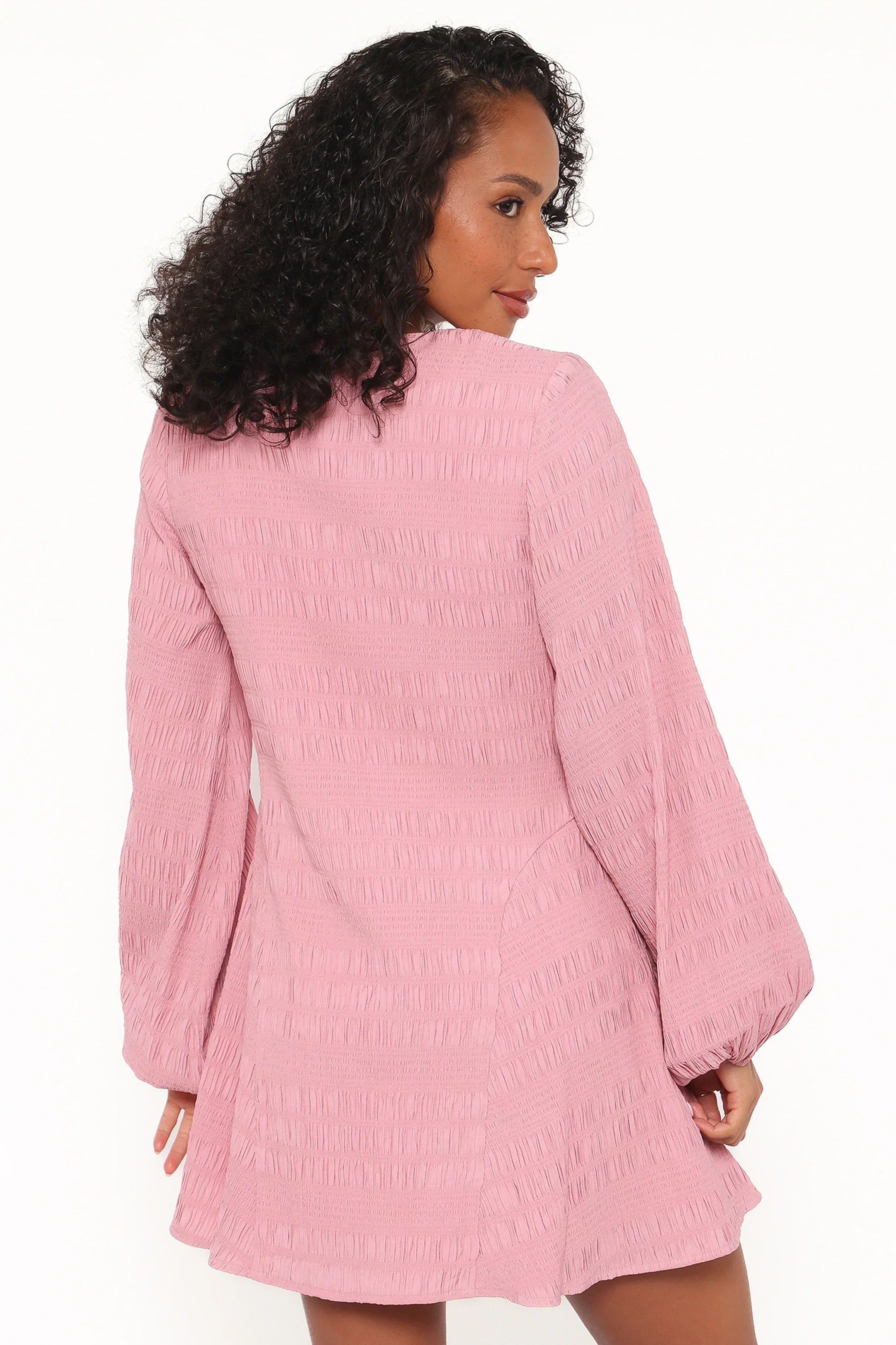 Mini-robe Amaya à manches longues - Rose