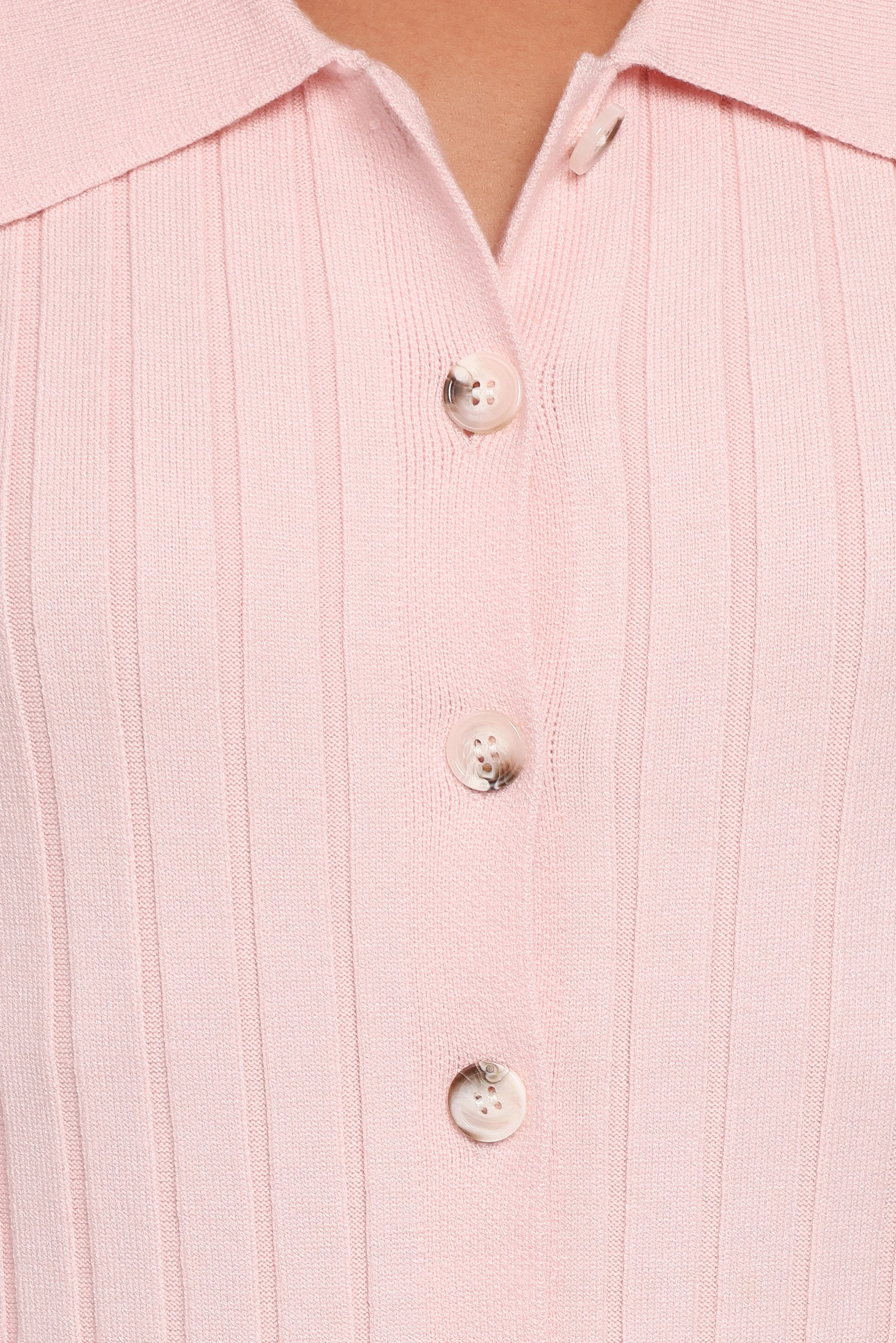 Aisha Short Sleeve Knit Midi Dress - Pink