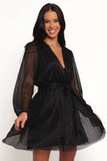 Robe courte Zhara à manches longues - Noir