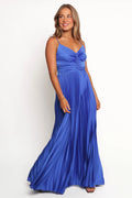 Robe longue plissée Naira - Bleu