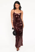 Robe midi à sequins Orlena - Bourgogne