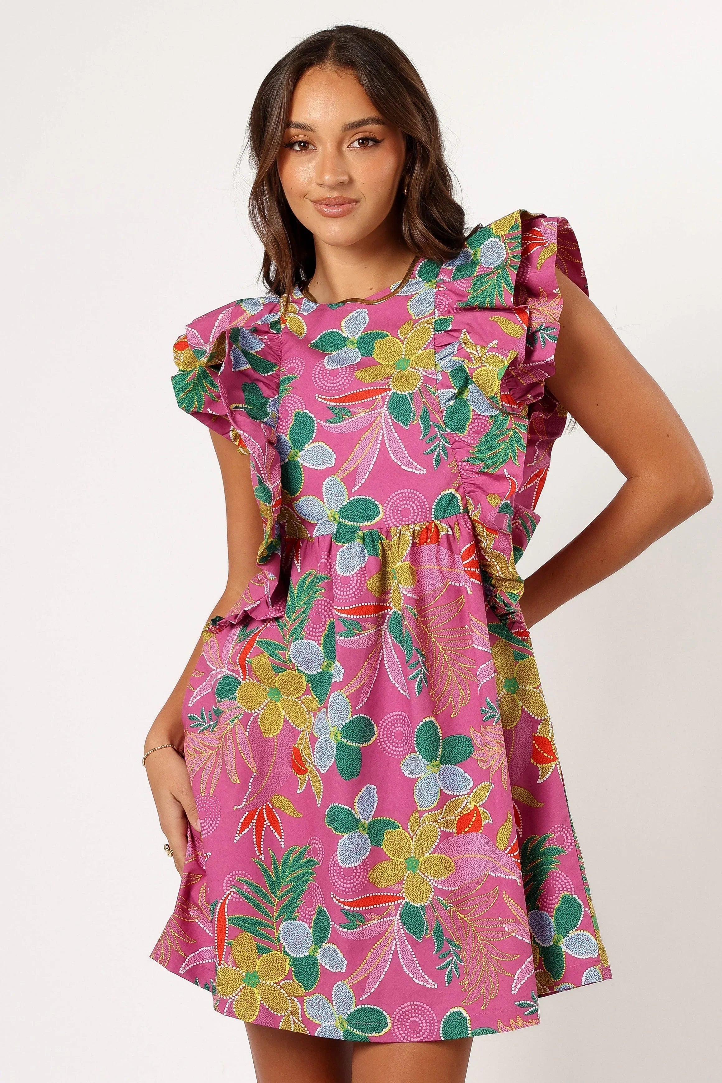 Mini-robe Odin à volants - Violet nacré
