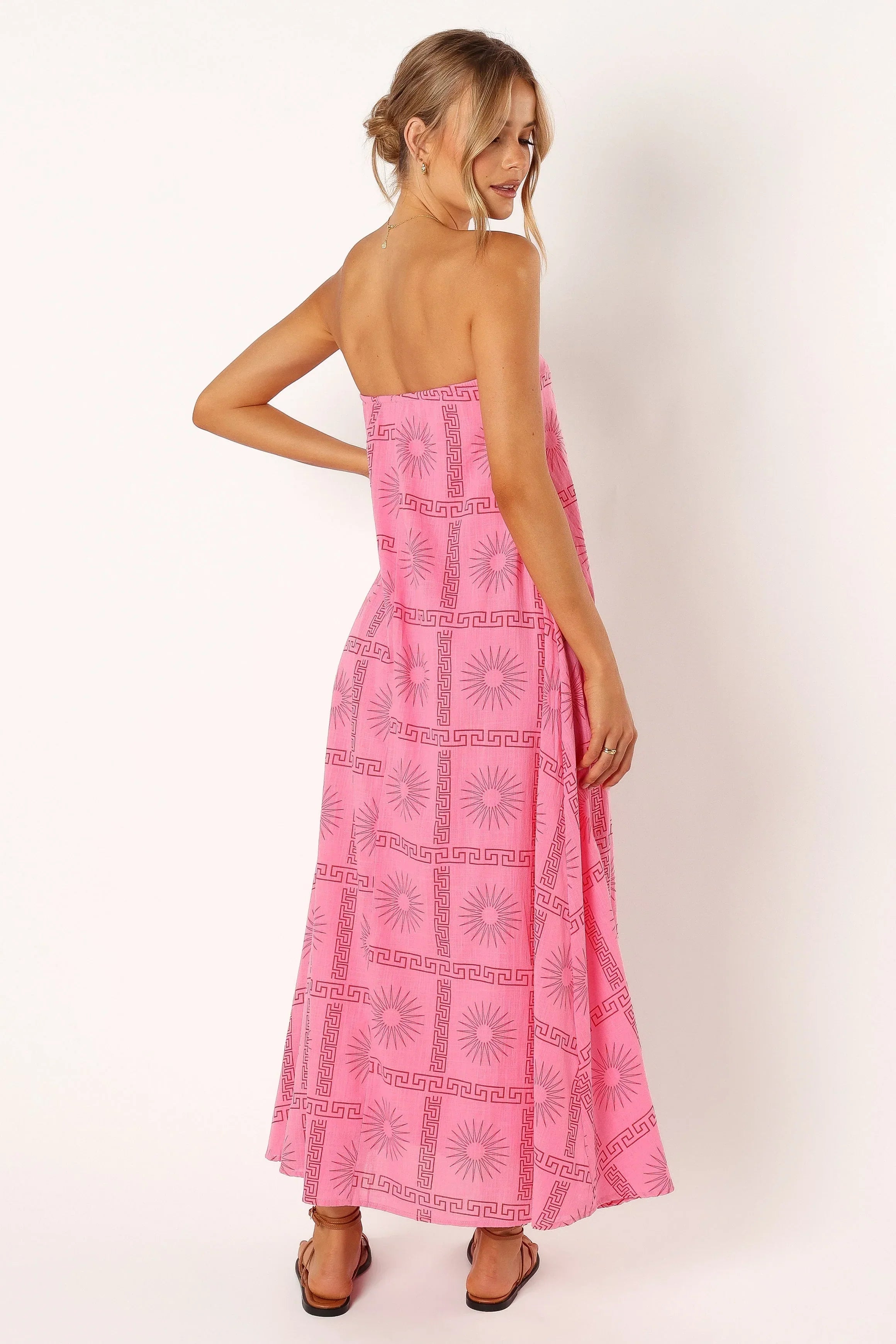Robe longue bustier Soph – Rose rouge