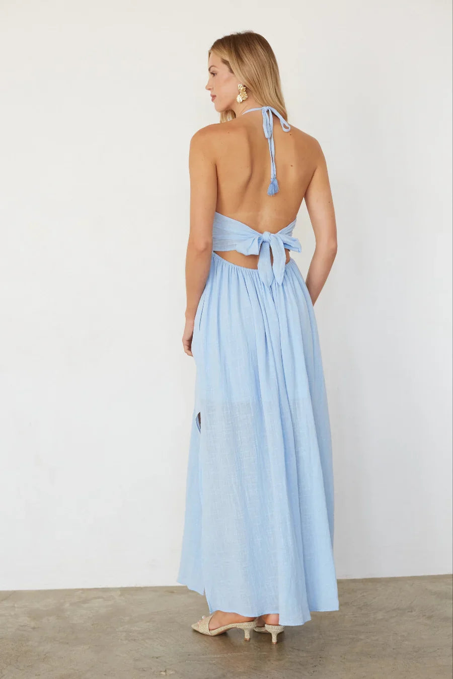 Robe longue en lin Naia Halter