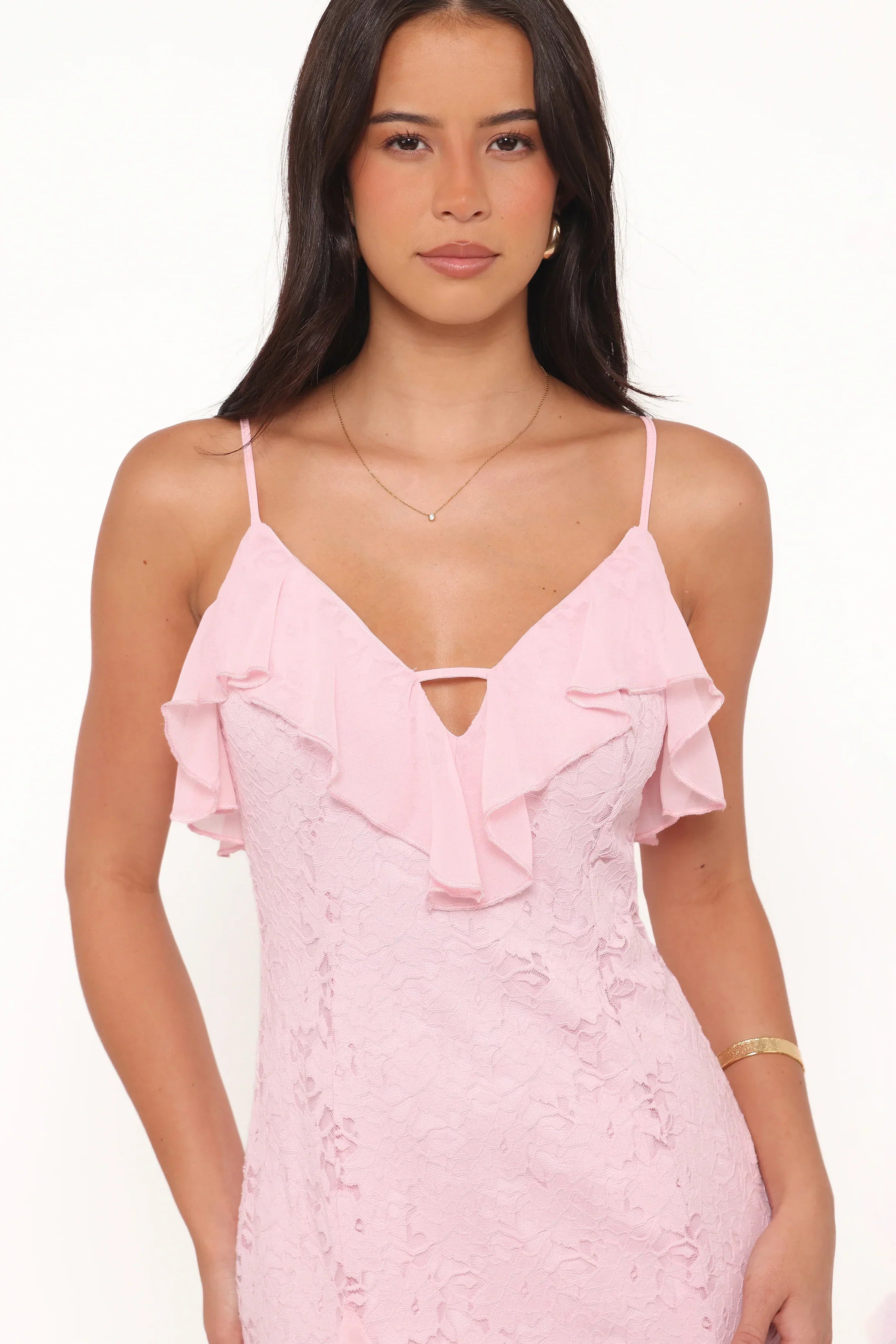 Jamielee Lace Maxi Dress - Pink
