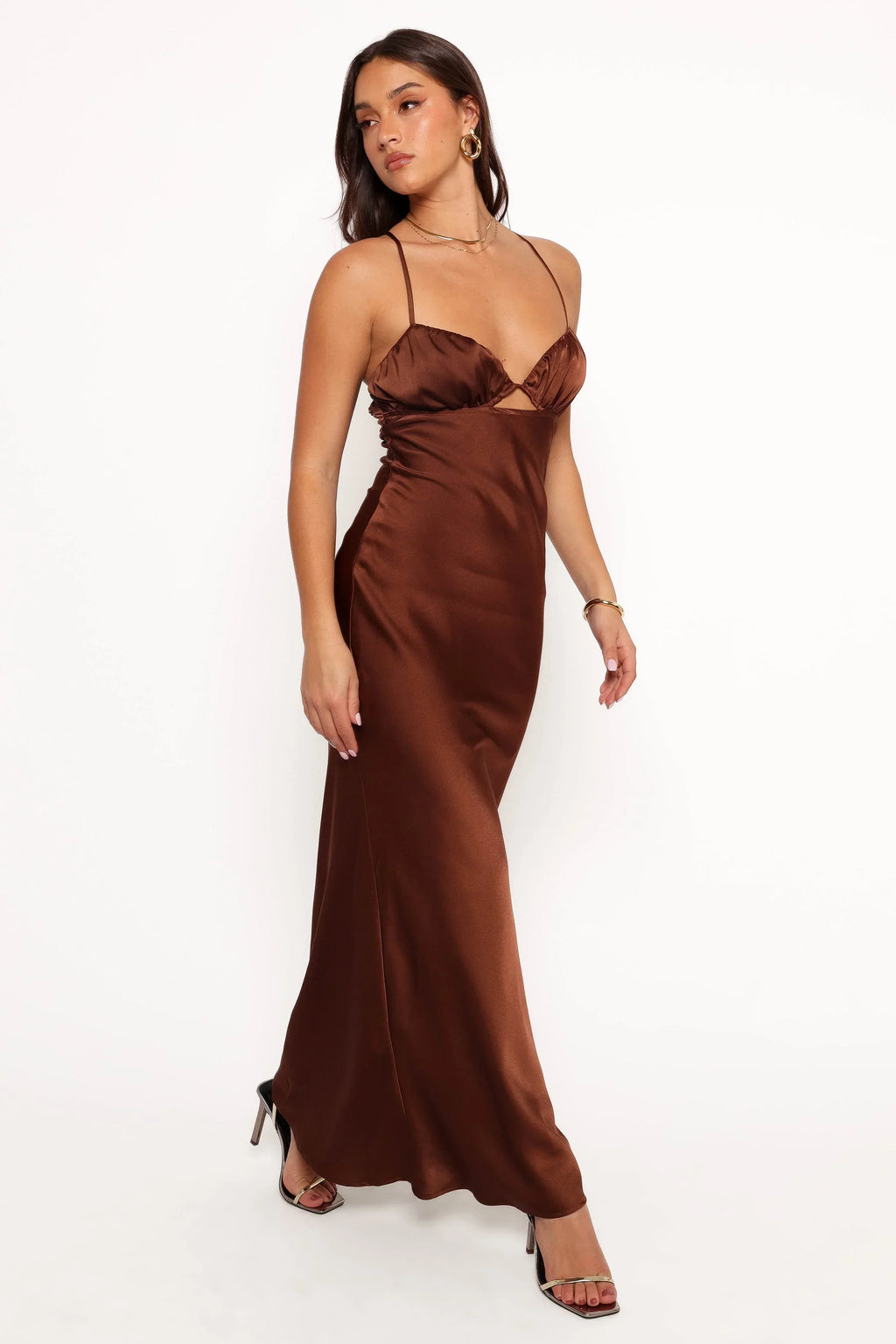 Robe longue Amalia – Chocolat