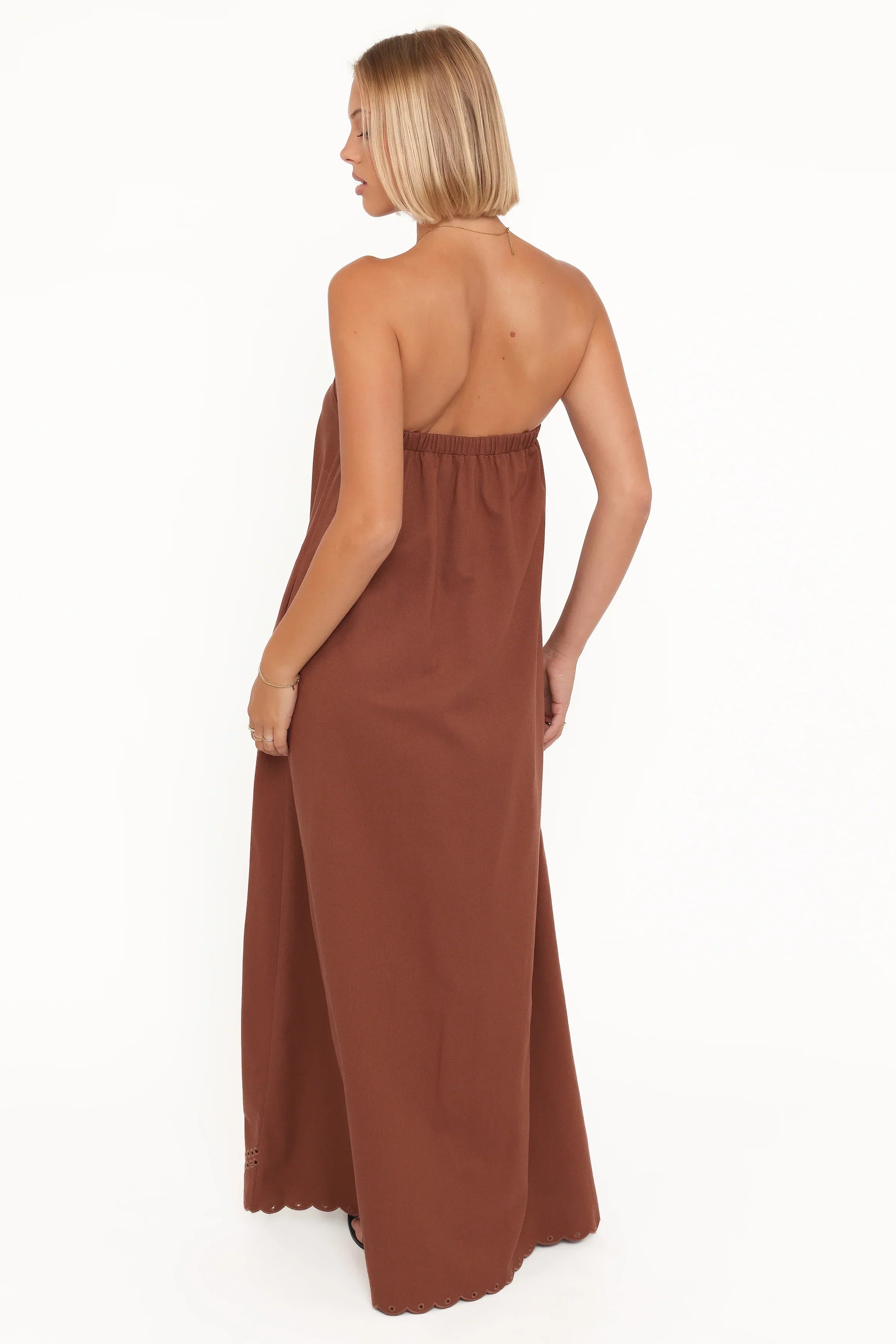 Como Strapless Maxi Dress - Brown