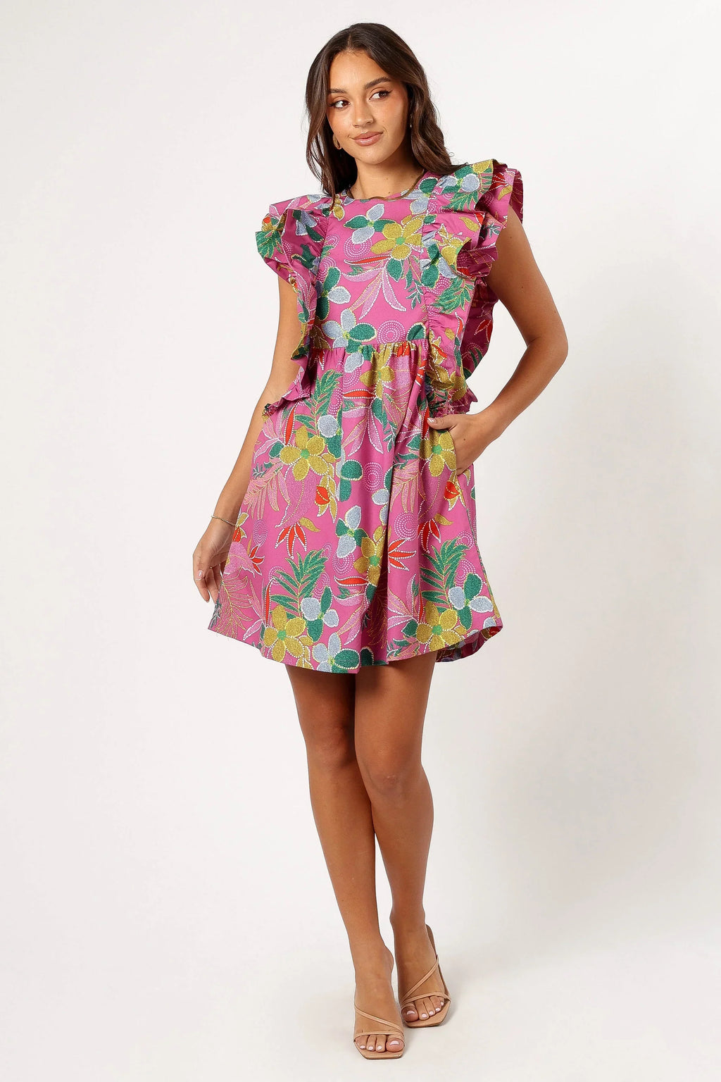 Mini-robe Odin à volants - Violet nacré
