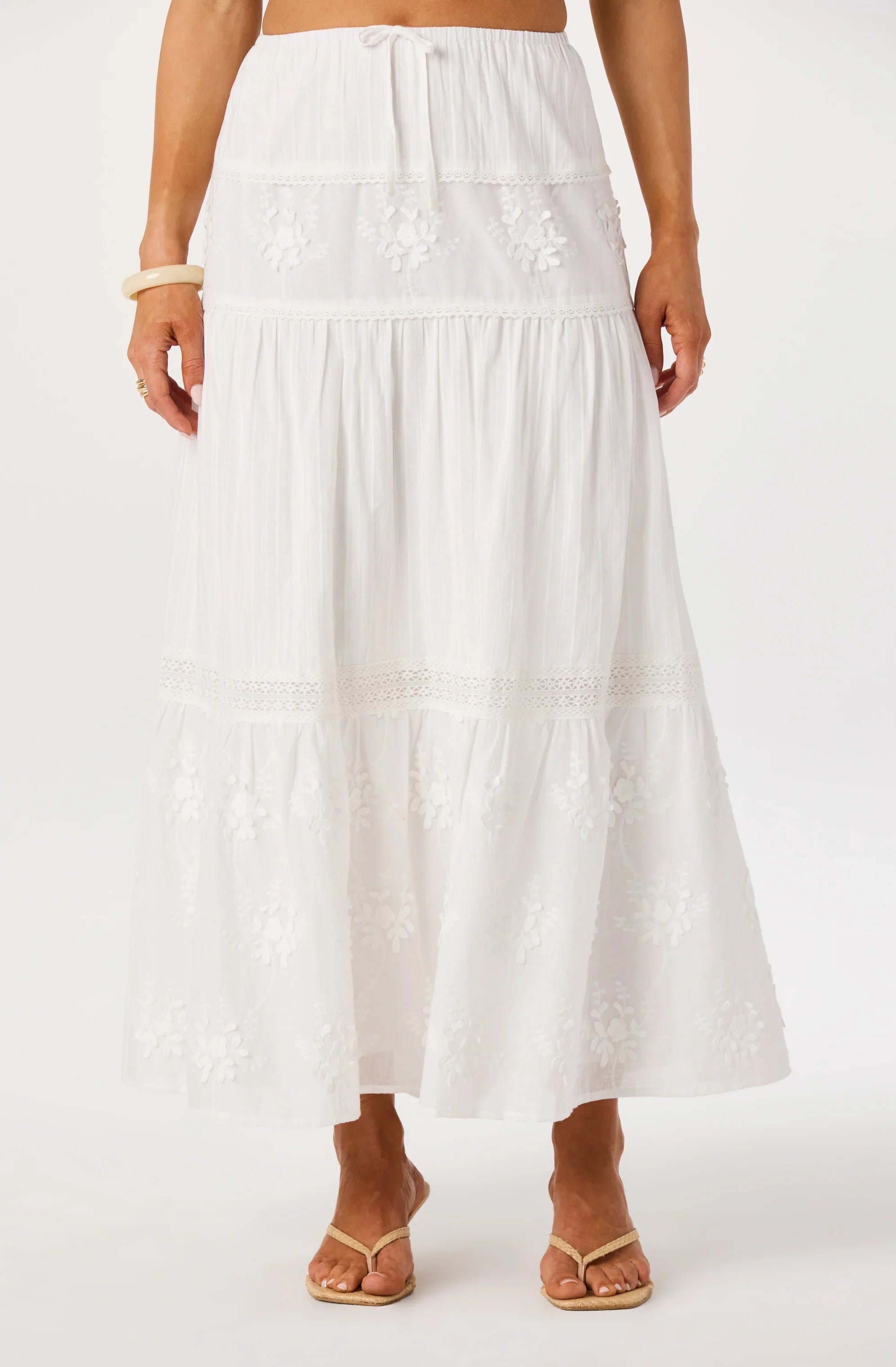 Gwyn Embroidered Midi Skirt