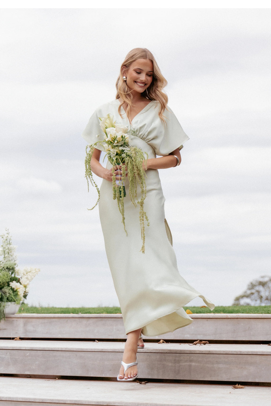 Robe longue Ricki - Vert sauge