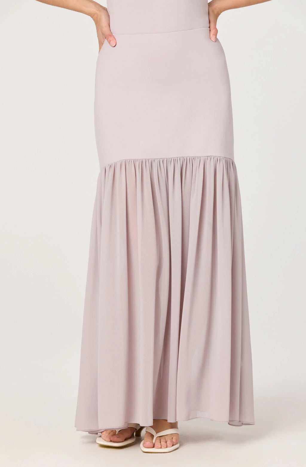 Aloyse Contrast Drop-Waist Maxi Skirt