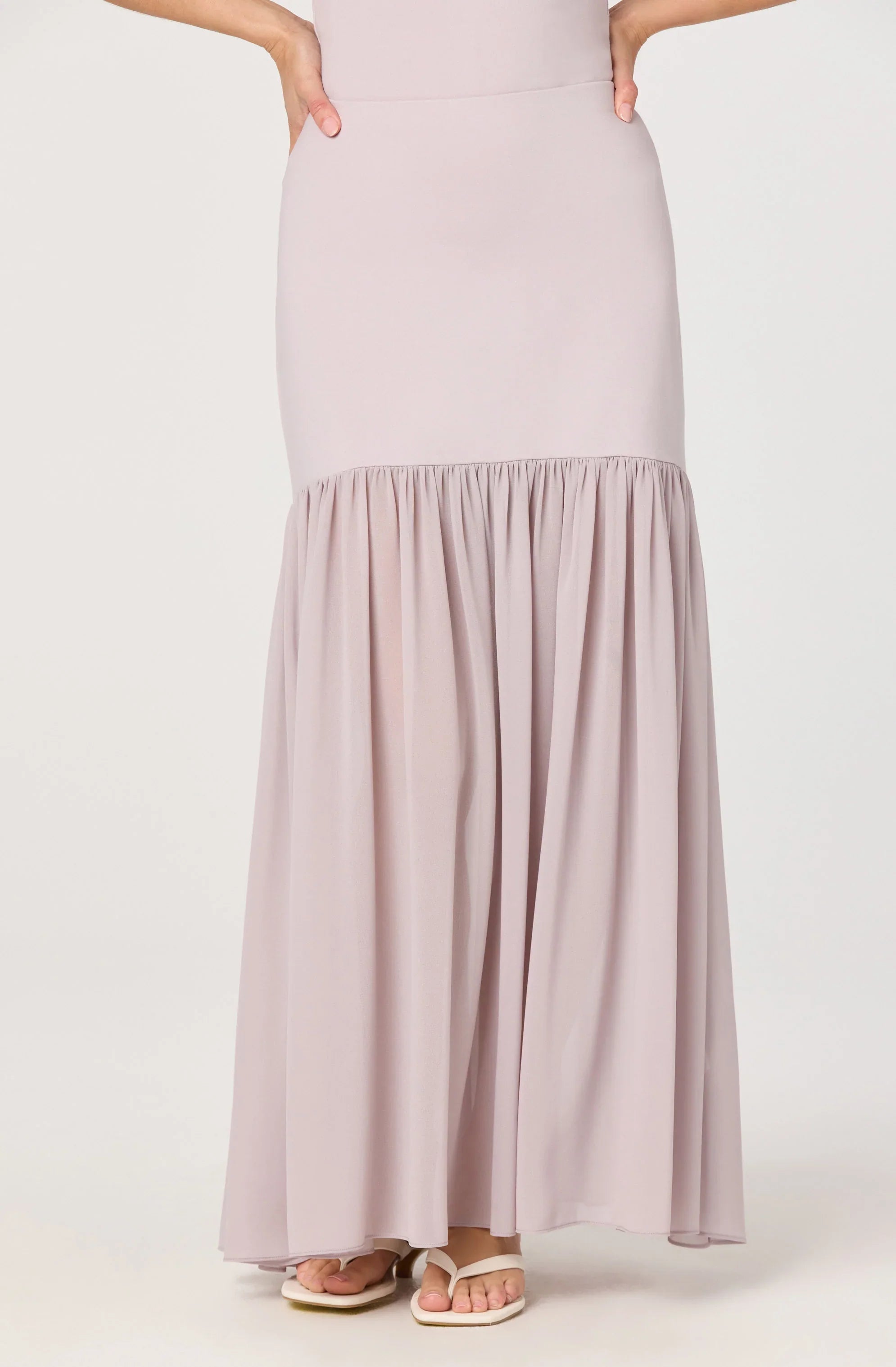 Aloyse Contrast Drop-Waist Maxi Skirt