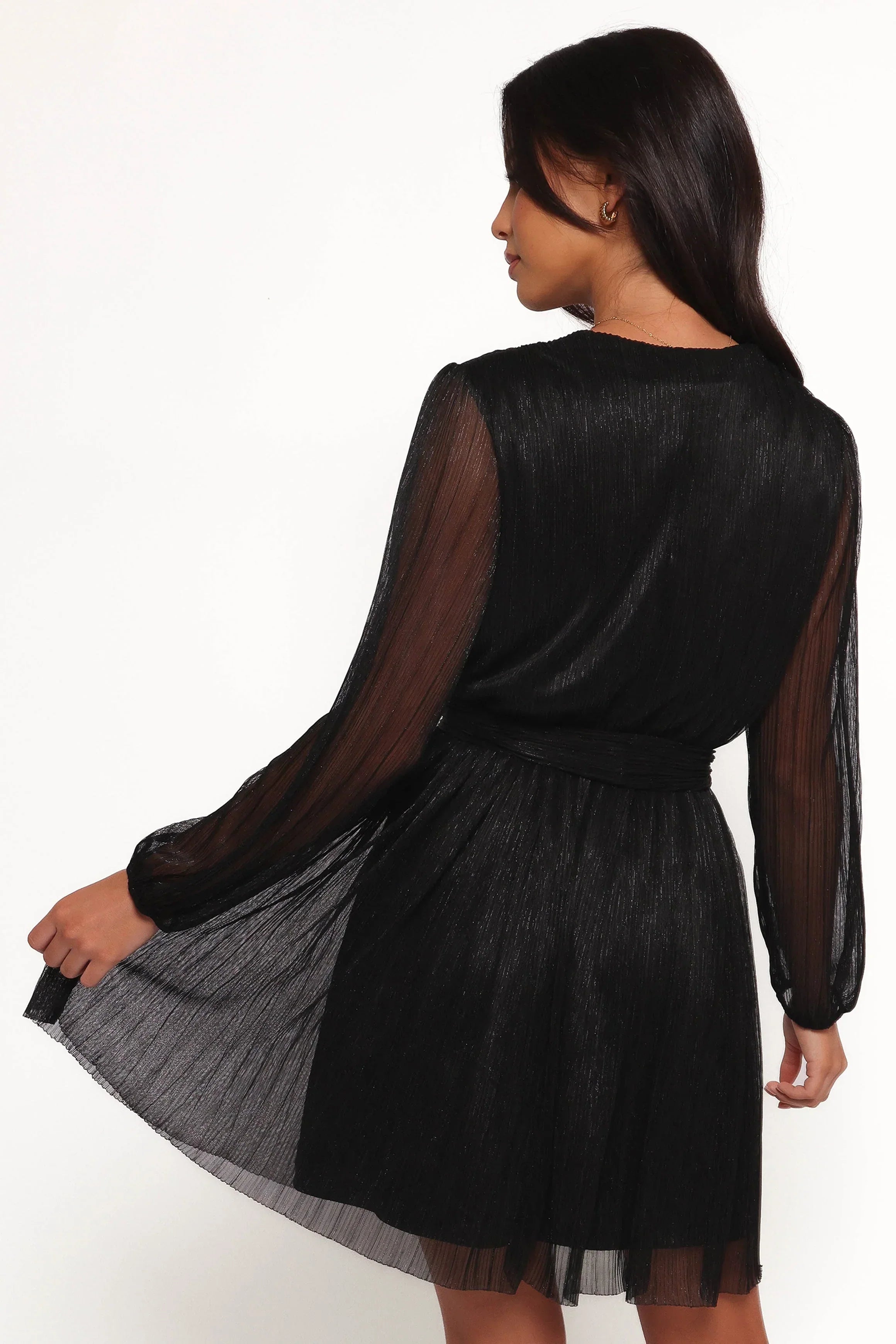 Robe courte Zhara à manches longues - Noir