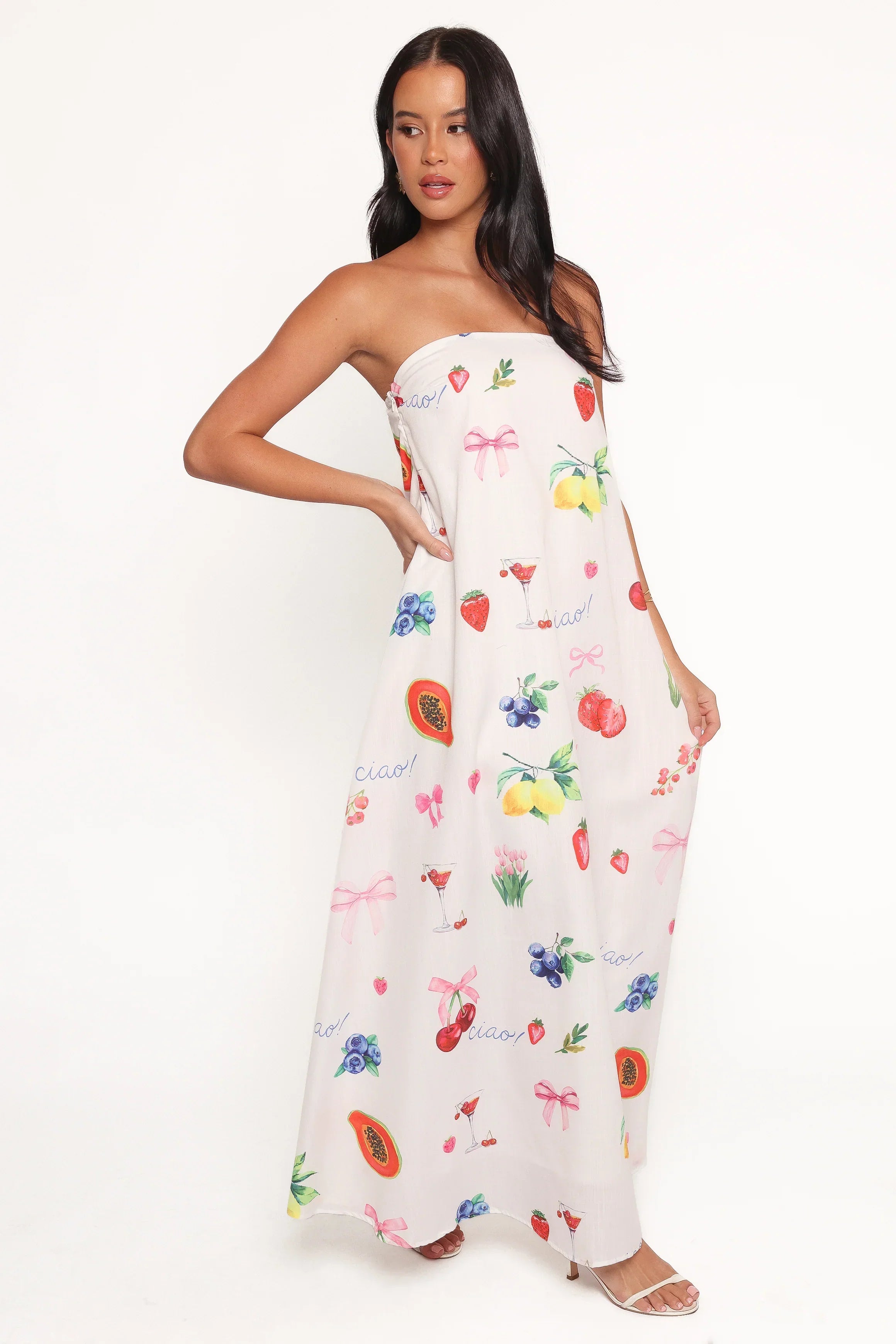 Robe longue bustier Soph – Imprimé Ciao Bow