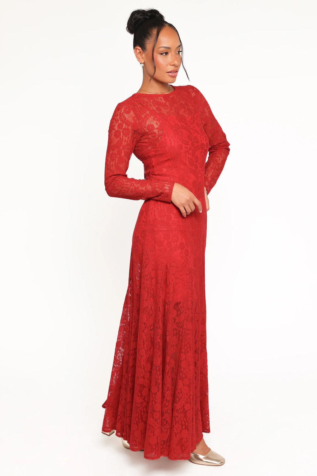 Robe longue Keani à manches longues - Rouge