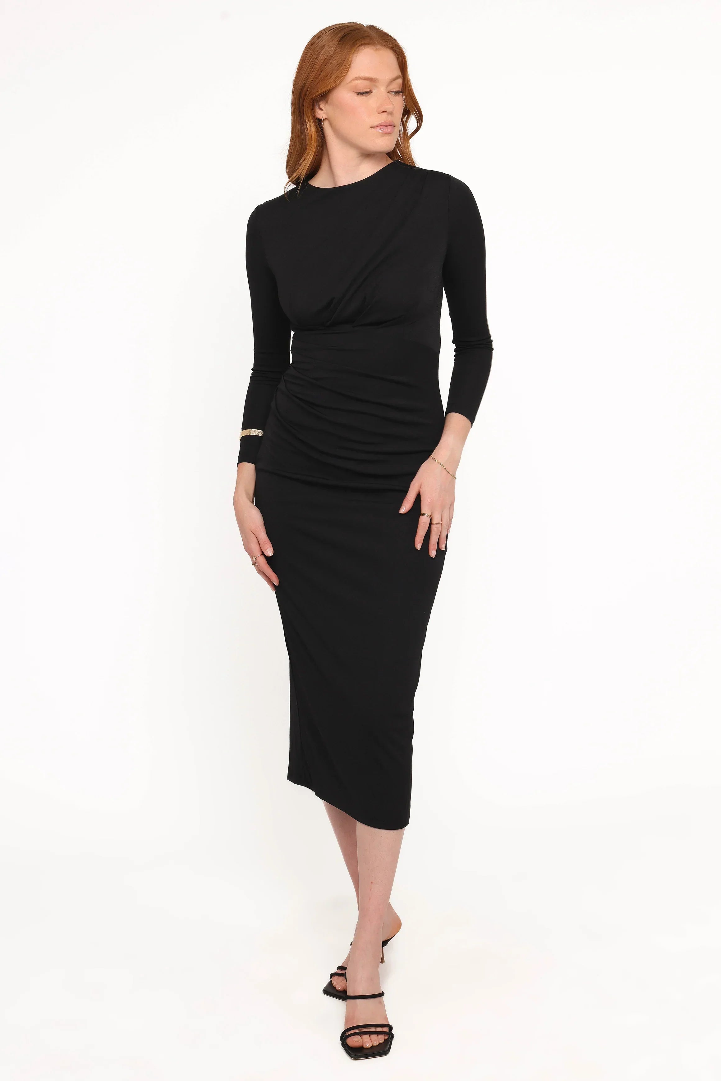 Robe longue Rogan à manches longues - Noir