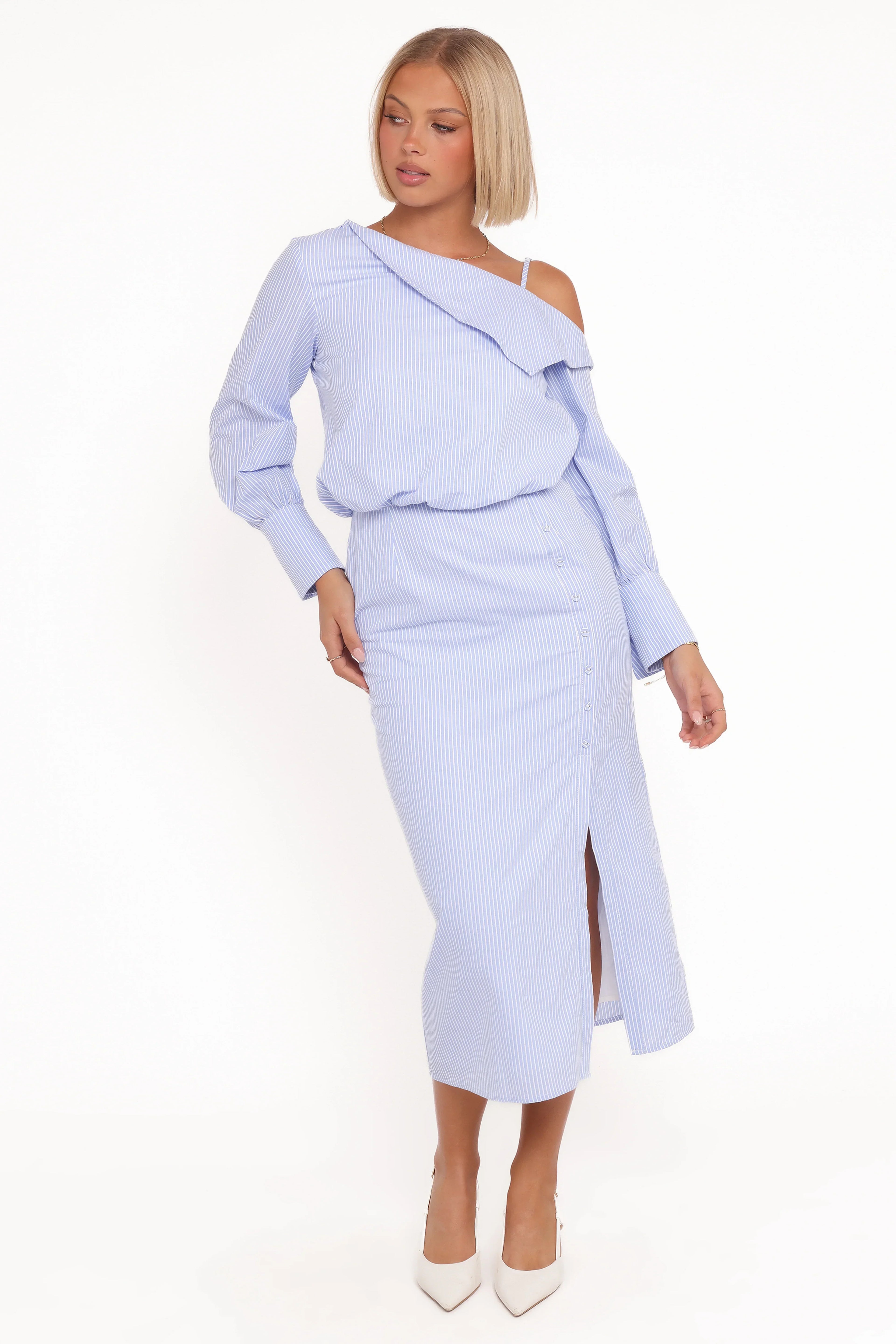 Broderick Midi Dress - Blue Stripe