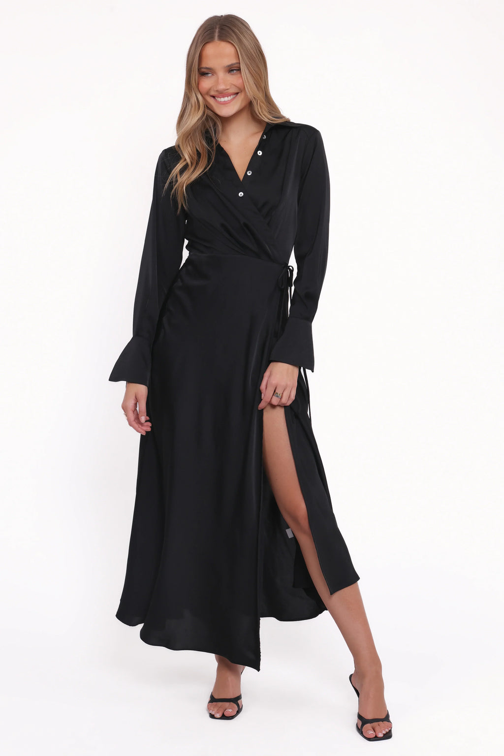 Robe longue manches longues Verna - Noir