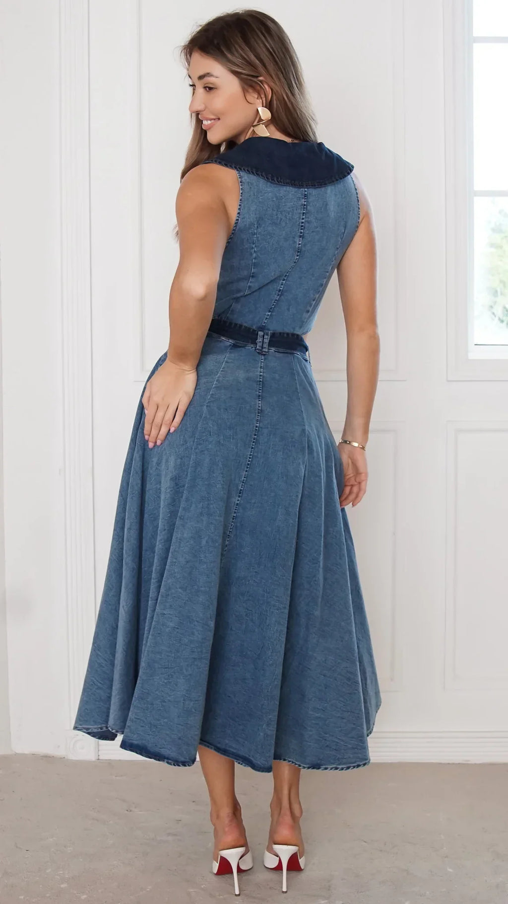 Althea Denim Midi Dress