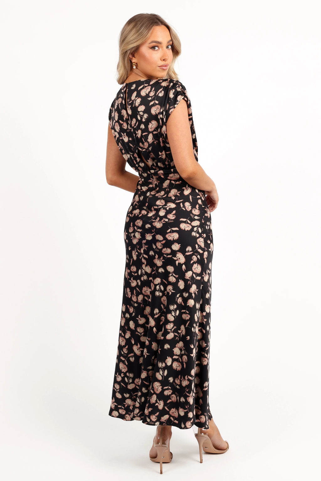 Robe longue Amarlee - Imprimé floral noir