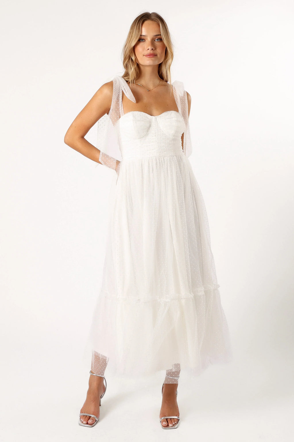 Robe midi Flore - Blanc cassé