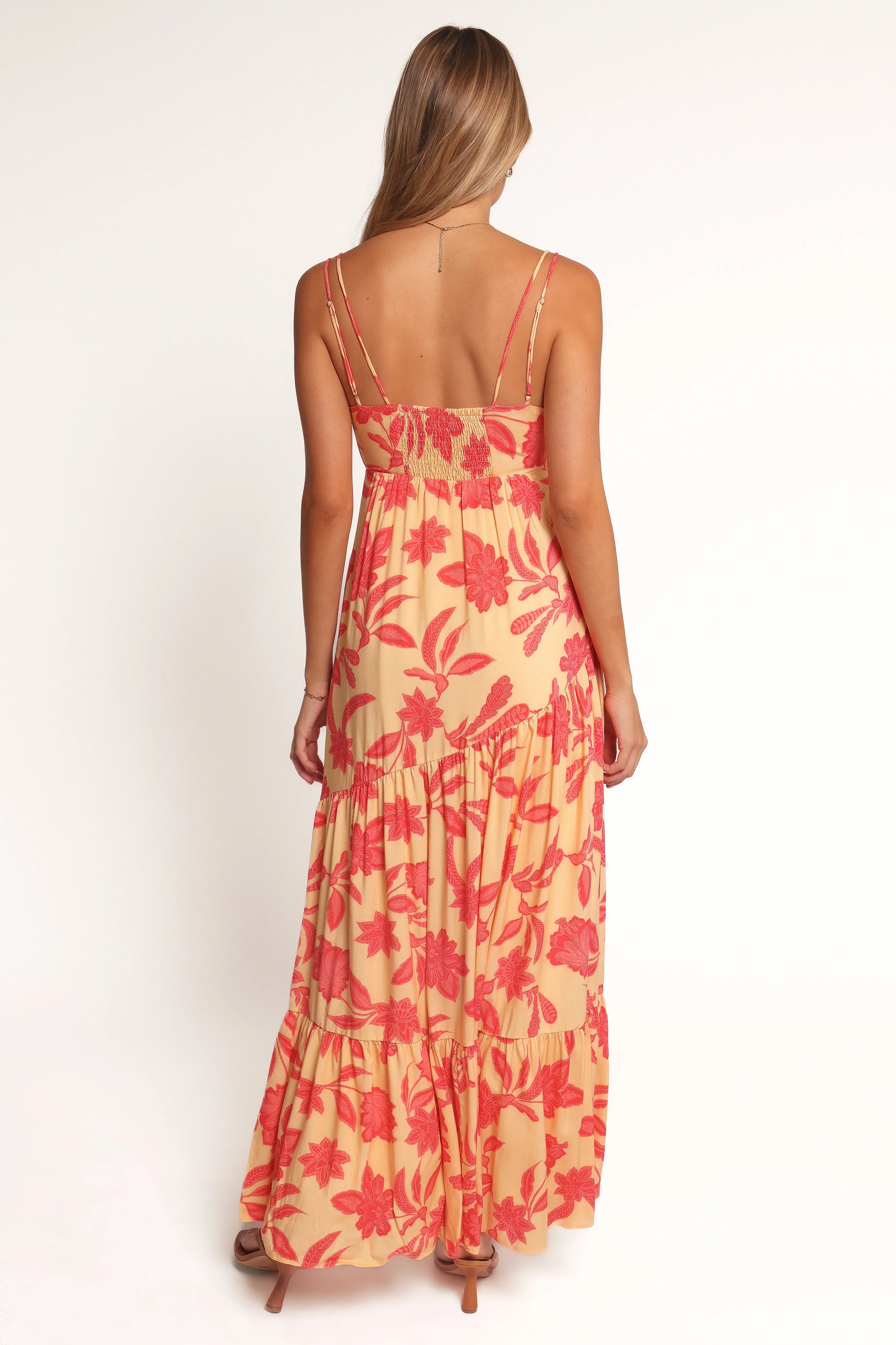 Robe longue Forbes - Floral rouge