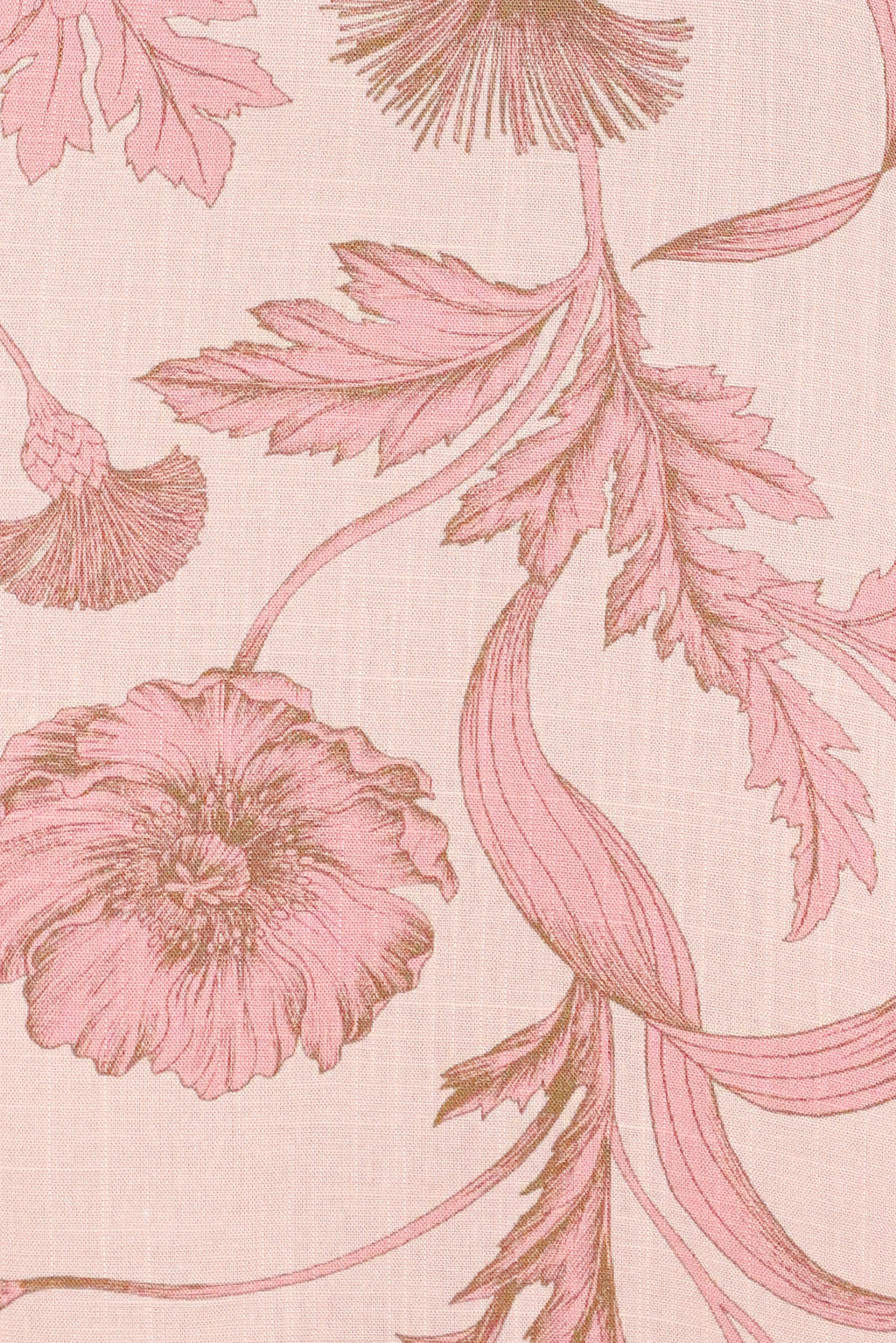 Robe mi-longue Kolby à manches longues - Imprimé floral rose