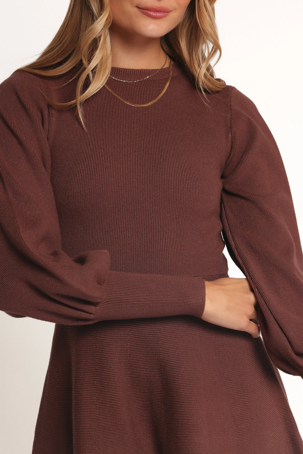 Mini-robe Gigi à manches longues - Marron