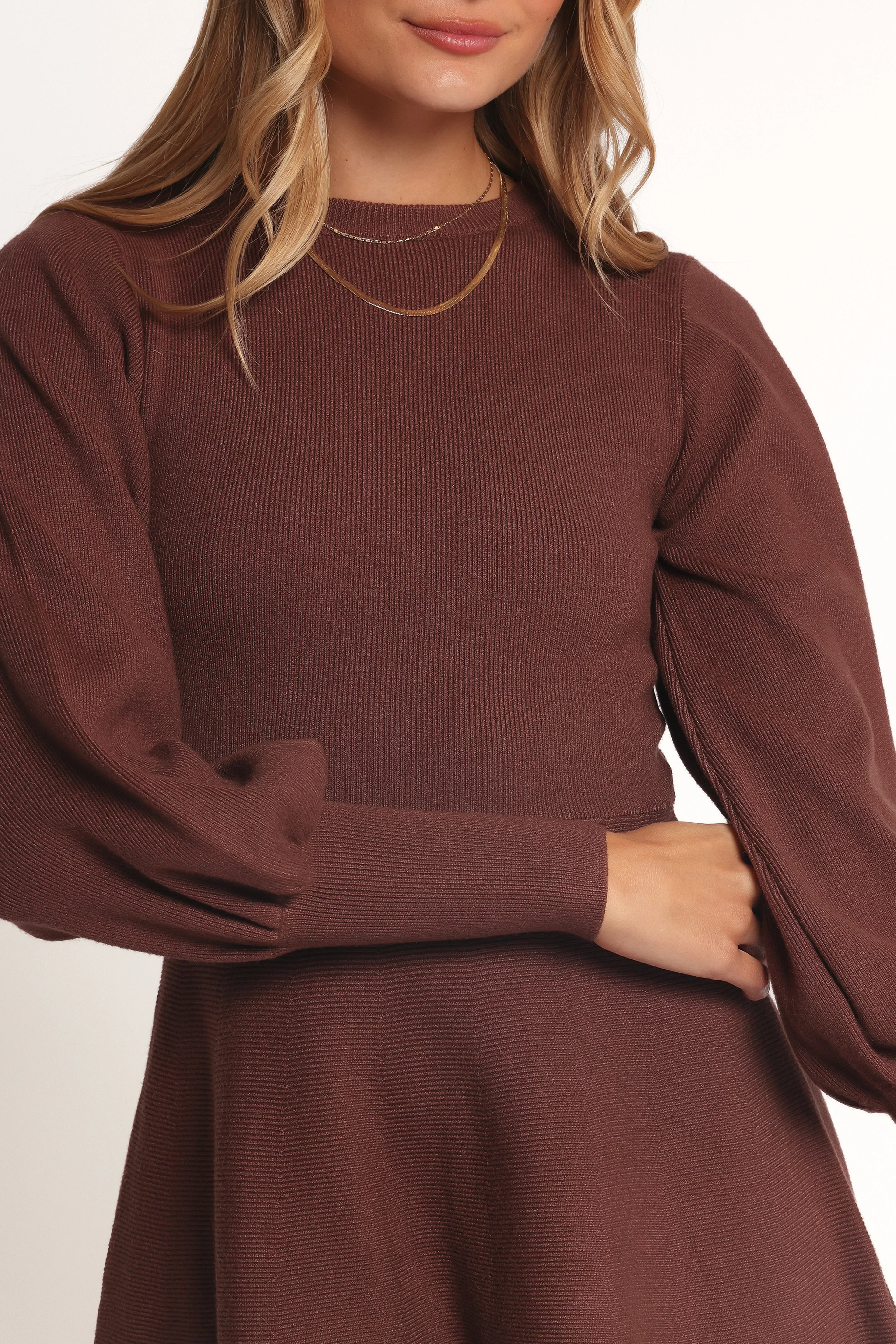 Mini-robe Gigi à manches longues - Marron