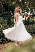 Robe midi Flore - Blanc cassé