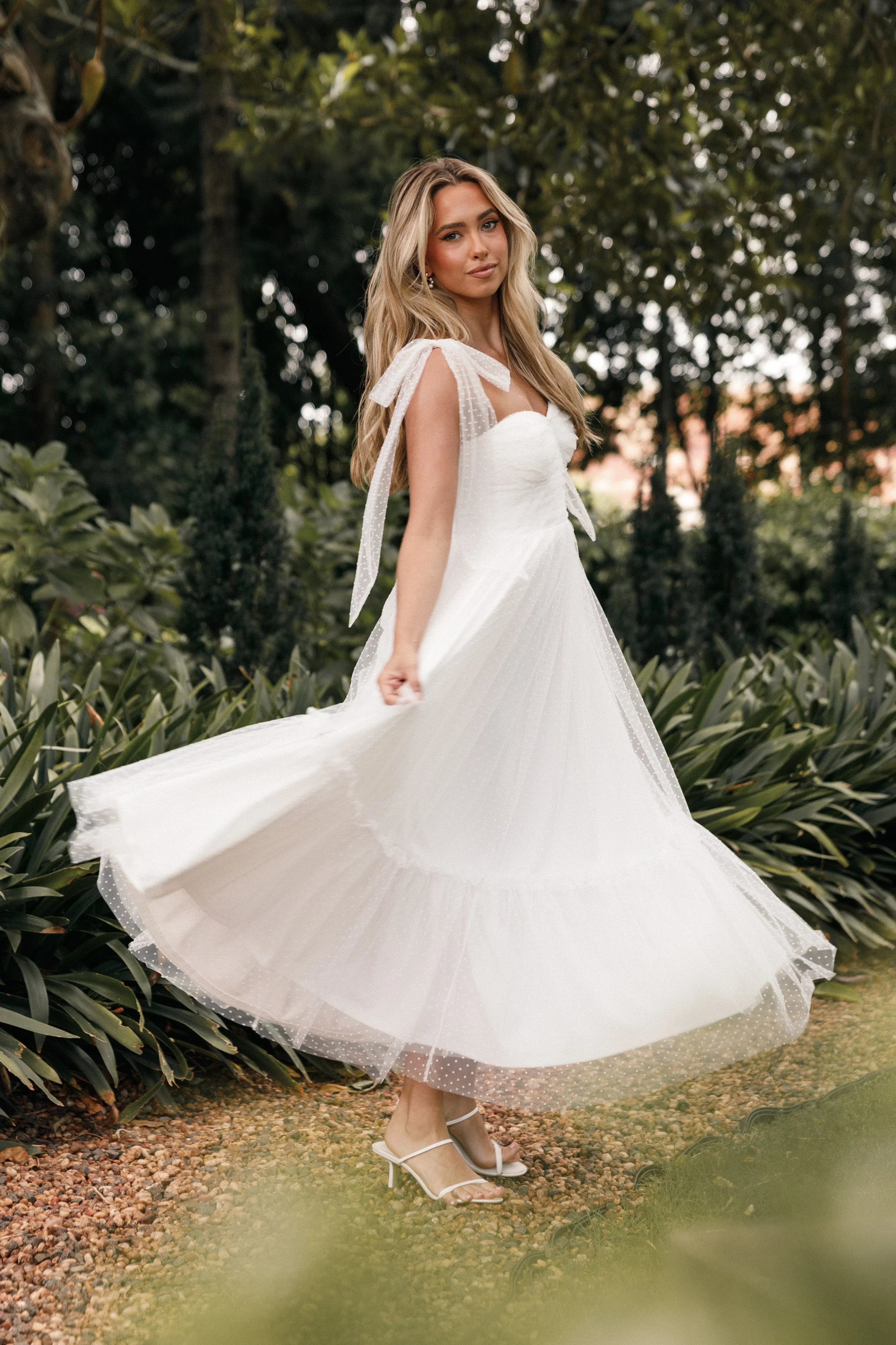 Robe midi Flore - Blanc cassé